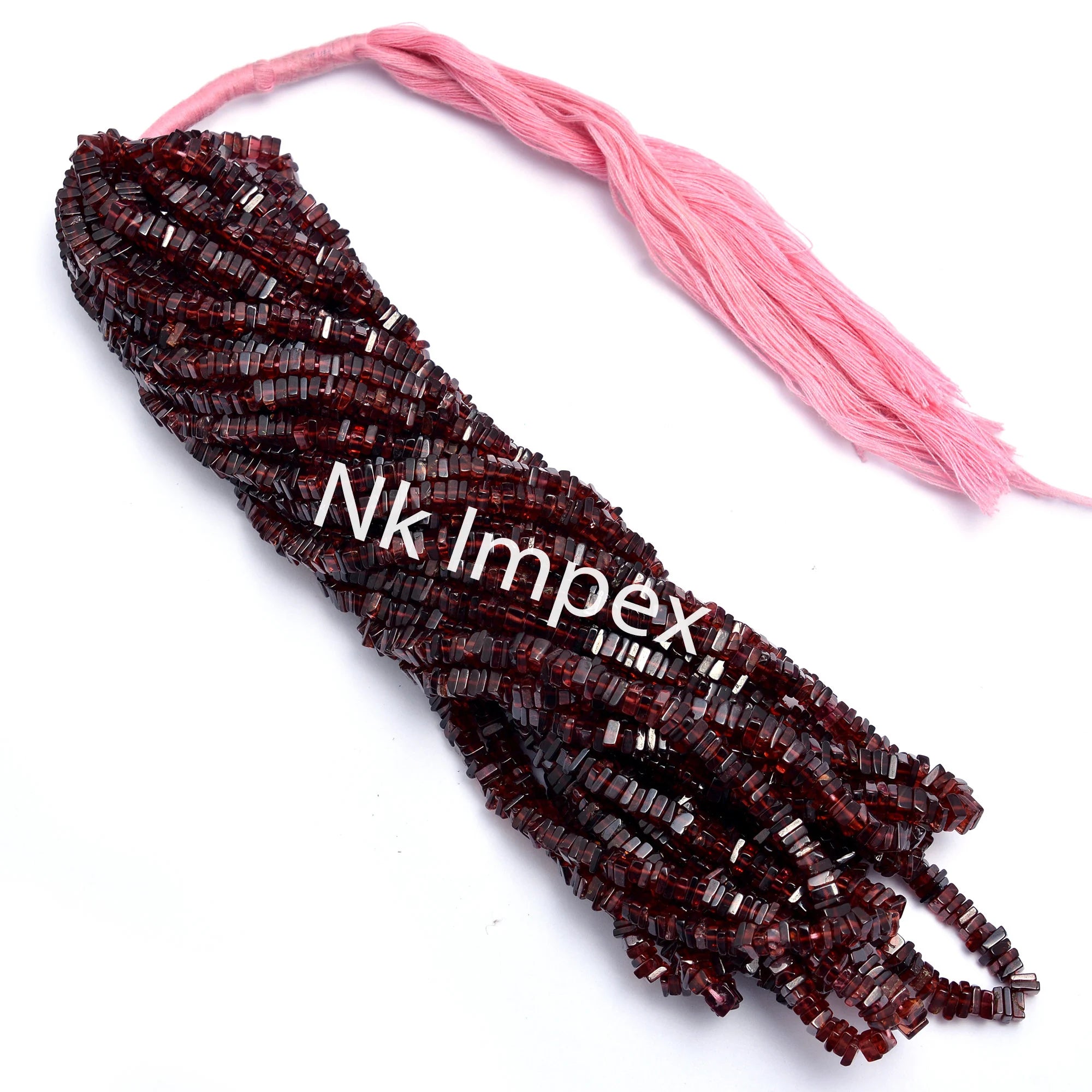 Natural Red Garnet Smooth Square Beads, Red Garnet Square, Garnet Square Jewelry Making Gemstone Beads, 16 Inch Strand, SKU 119