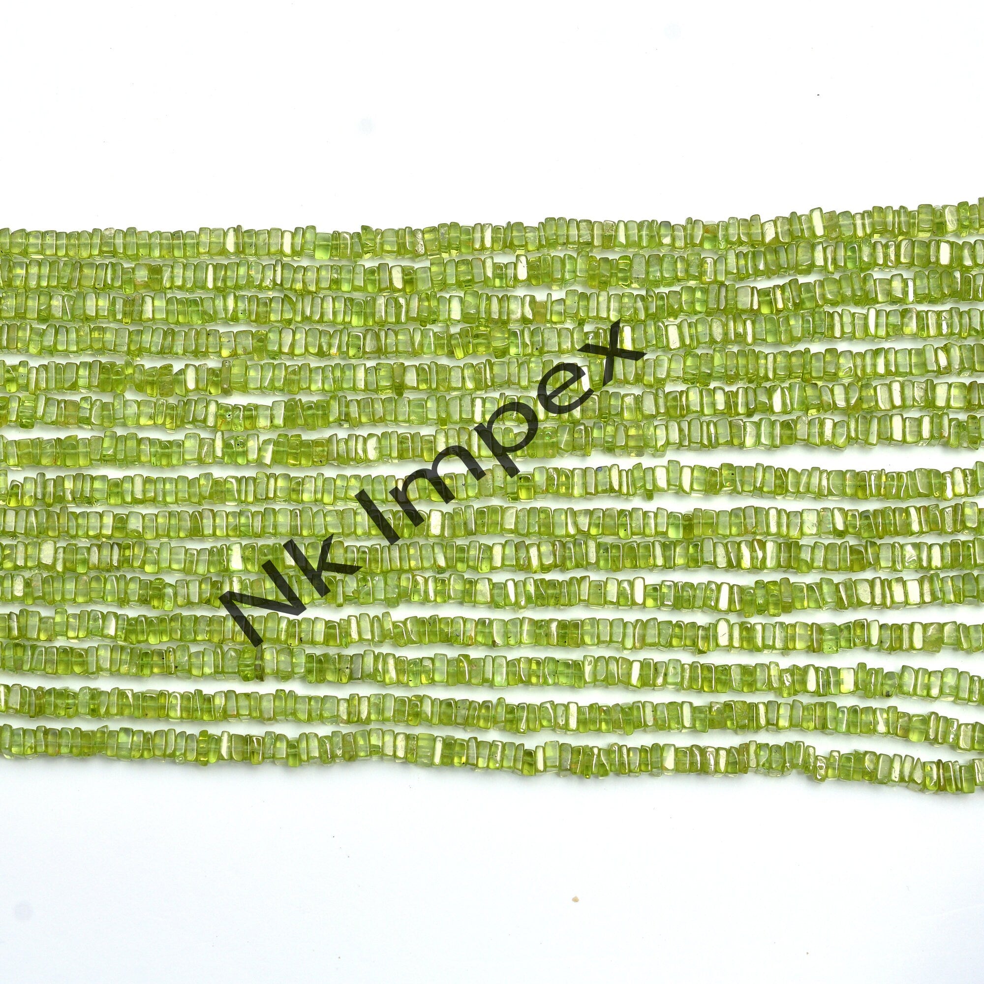 Peridot Smooth Square Beads, Green Peridot Square Beads, Peridot Jewelry Making Gemstone Beads, 16. Inch Strand, SKU 110