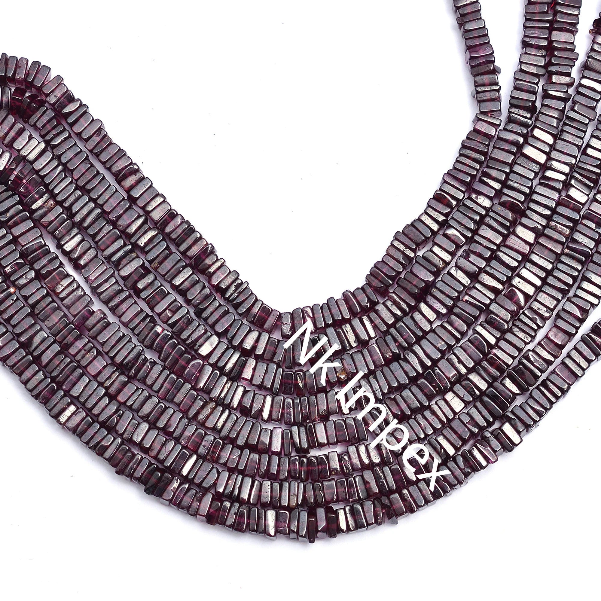 Natural Rhodolite Garnet Smooth Square Beads, Rhodolite Garnet Square, Garnet Square Beads, Gemstone Beads Jewelry, 16 Inch Beads (SKU120)