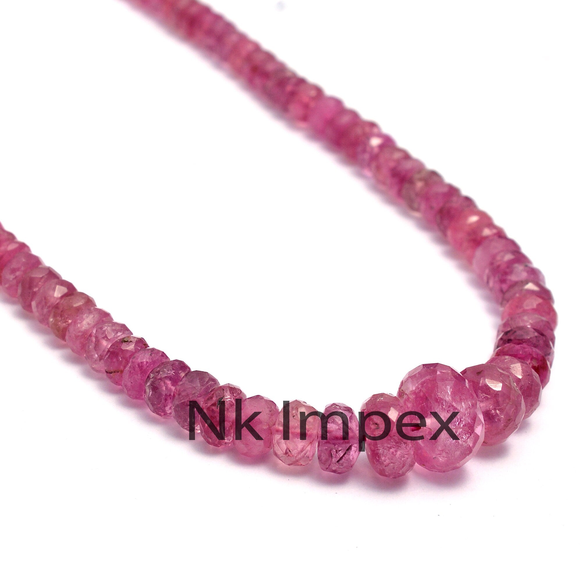 Pink Tourmaline Beads, Faceted Rondelle Tourmaline Beads, 2X6 mm Beads Necklace, Tourmaline Jewelry Making Gemstone Beads, Top Quality Beads
