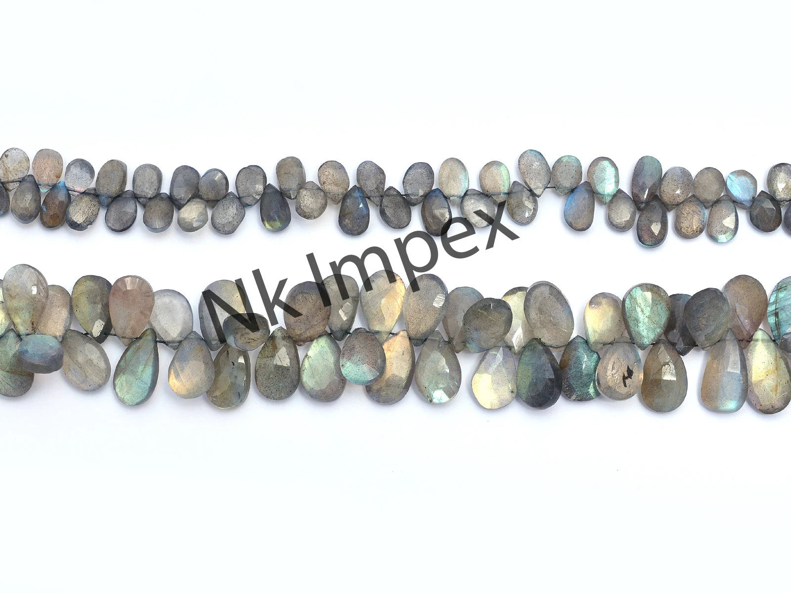 Labradorite Faceted Pear Beads, Black Labradorite Pear Beads, Labradorite Pear, Labradorite Jewelry Gemstone Beads, 7.5 Inch, SKU 139
