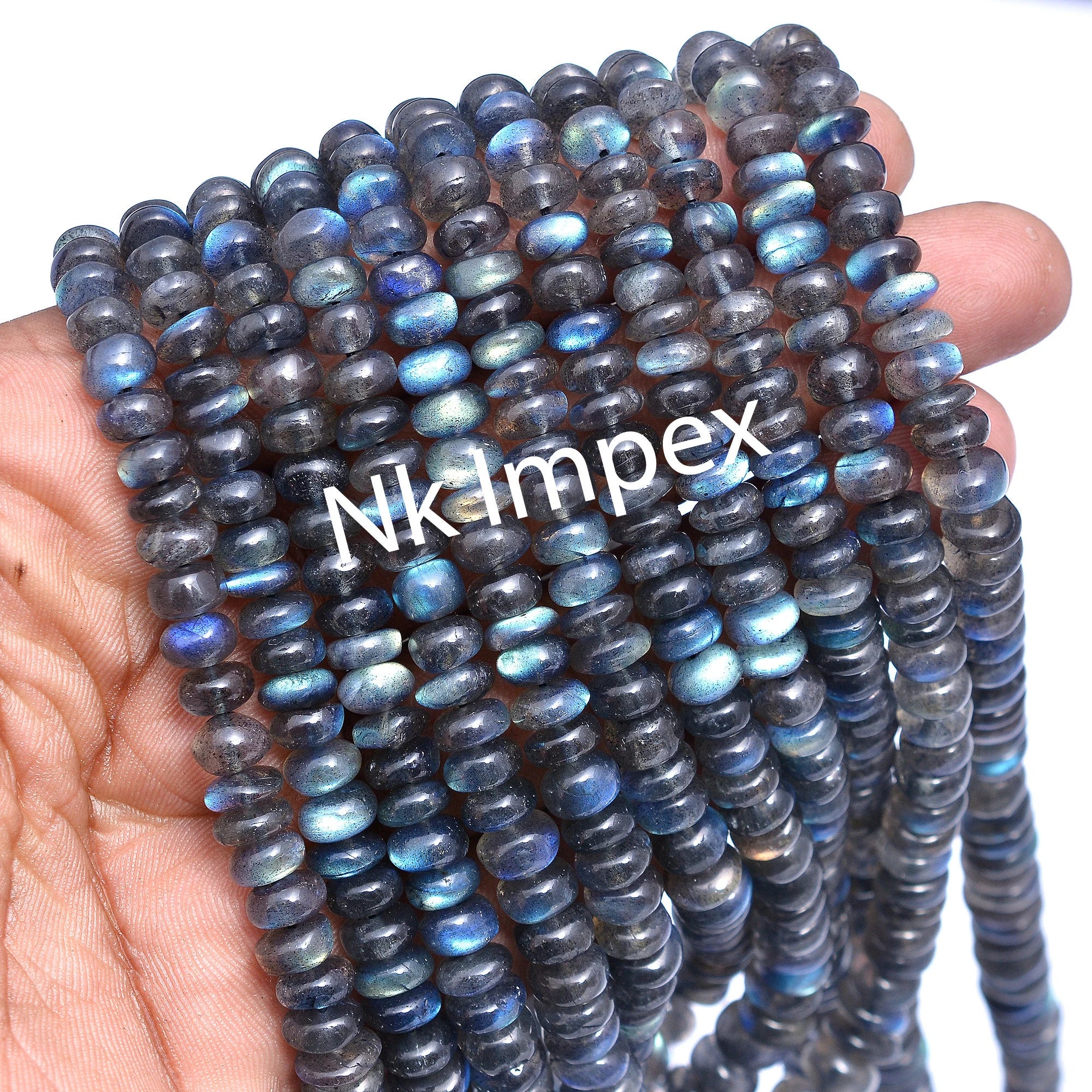 Labradorite Smooth Rondelle Beads, 5 mm To 10 mm, Black Rainbow Beads, Labradorite Handmade Jewelry, Gift For Women, 15 Inch