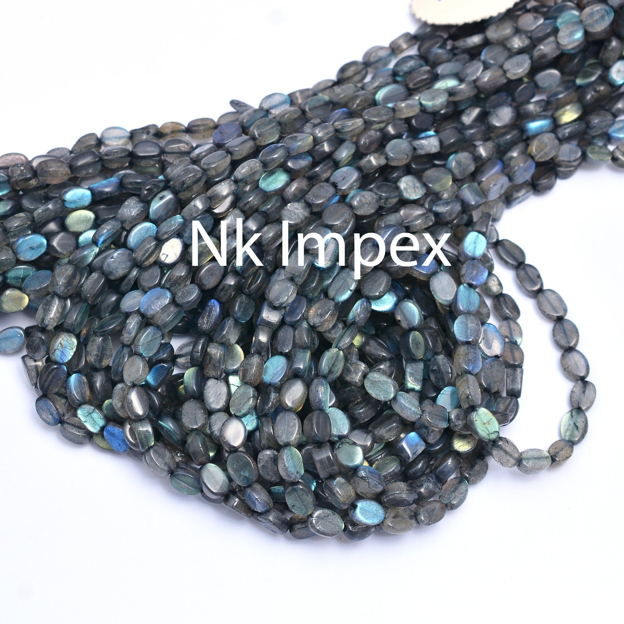 Labradorite Smooth Oval Beads, 6x4 mm To 8x5 mm, Black Rainbow Oval Beads, Labradorite Jewelry Making Gemstone Beads, 14 Inch, SKU 179
