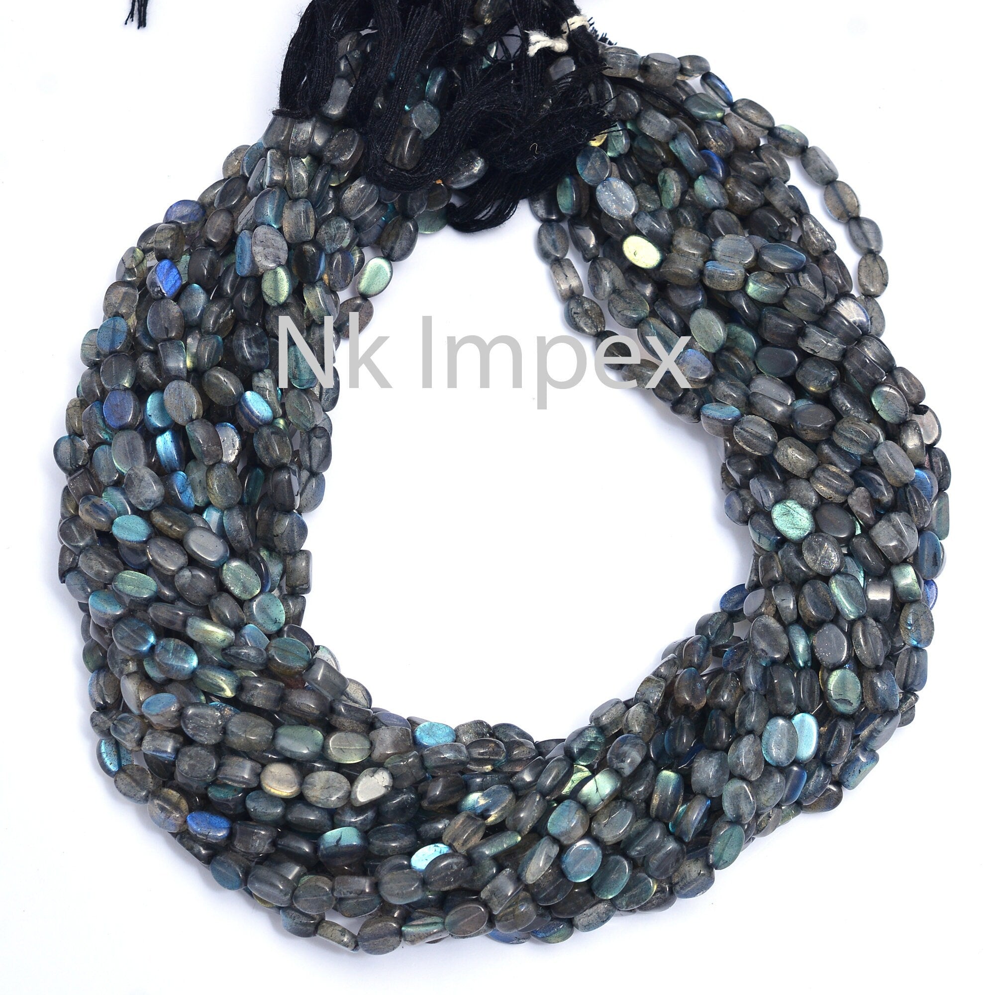 Labradorite Smooth Oval Beads, 6x4 mm To 8x5 mm, Black Rainbow Oval Beads, Labradorite Jewelry Making Gemstone Beads, 14 Inch, SKU 179