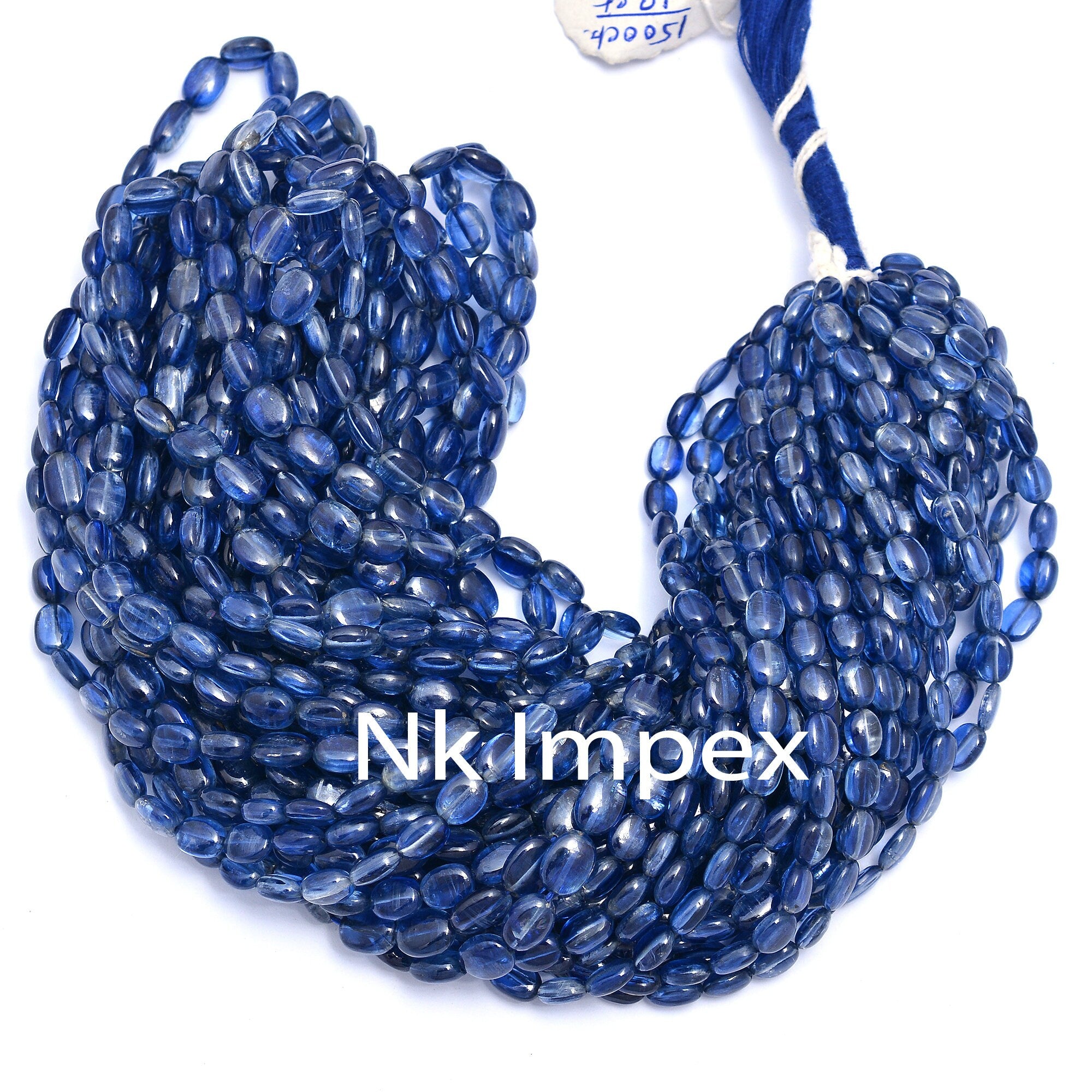 Natural Kyanite Smooth Oval Beads, 5x6 To 7x9 mm, Kyanite Oval, Kyanite Oval Beads, Handmade Jewelry Making Gemstone, 18 Inch