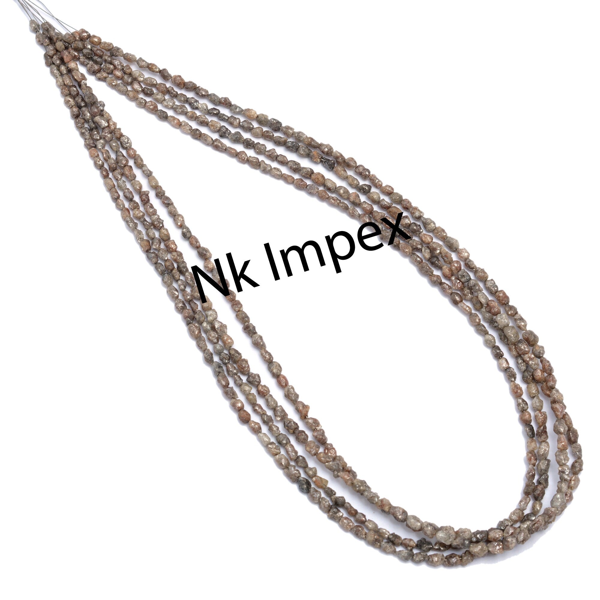 Natural Brown Diamond Chips Organic Beads, 2 To 4mm, 16 Inch, (SKU197)