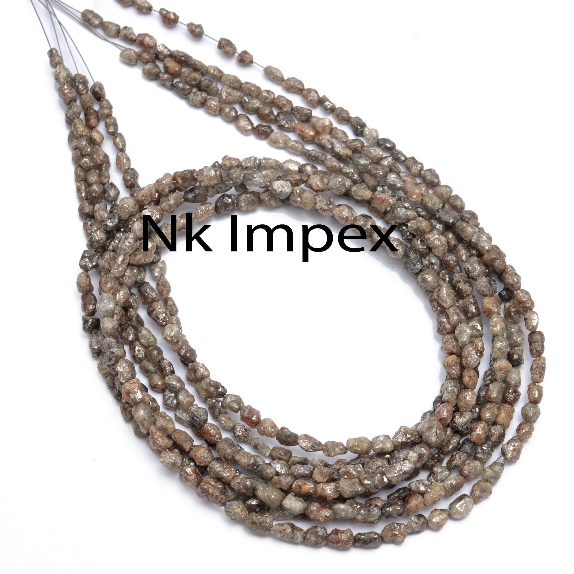 Natural Brown Diamond Chips Organic Beads, 2 To 4mm, 16 Inch, (SKU197)