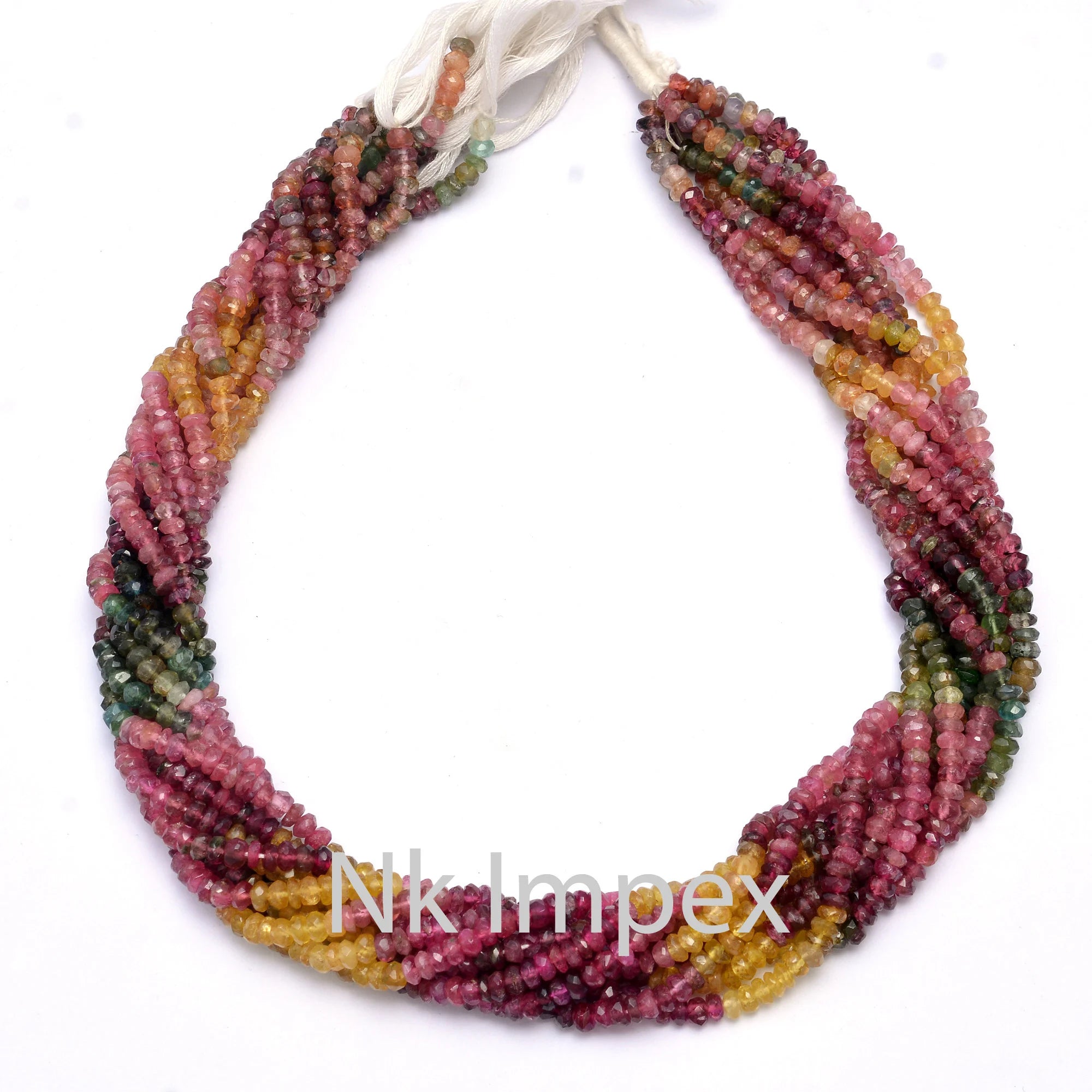 Natural Multi Tourmaline Faceted Rondelle Beads, 4 mm, 15 Inch Strand, (SKU224)