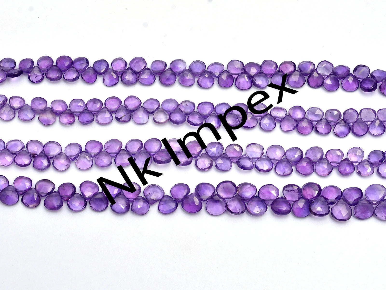 Natural Amethyst Faceted Heart Beads, 6x6 mm to 7x7 mm, Amethyst Jewelry Making Beads, 8 Inches Strand, (244)