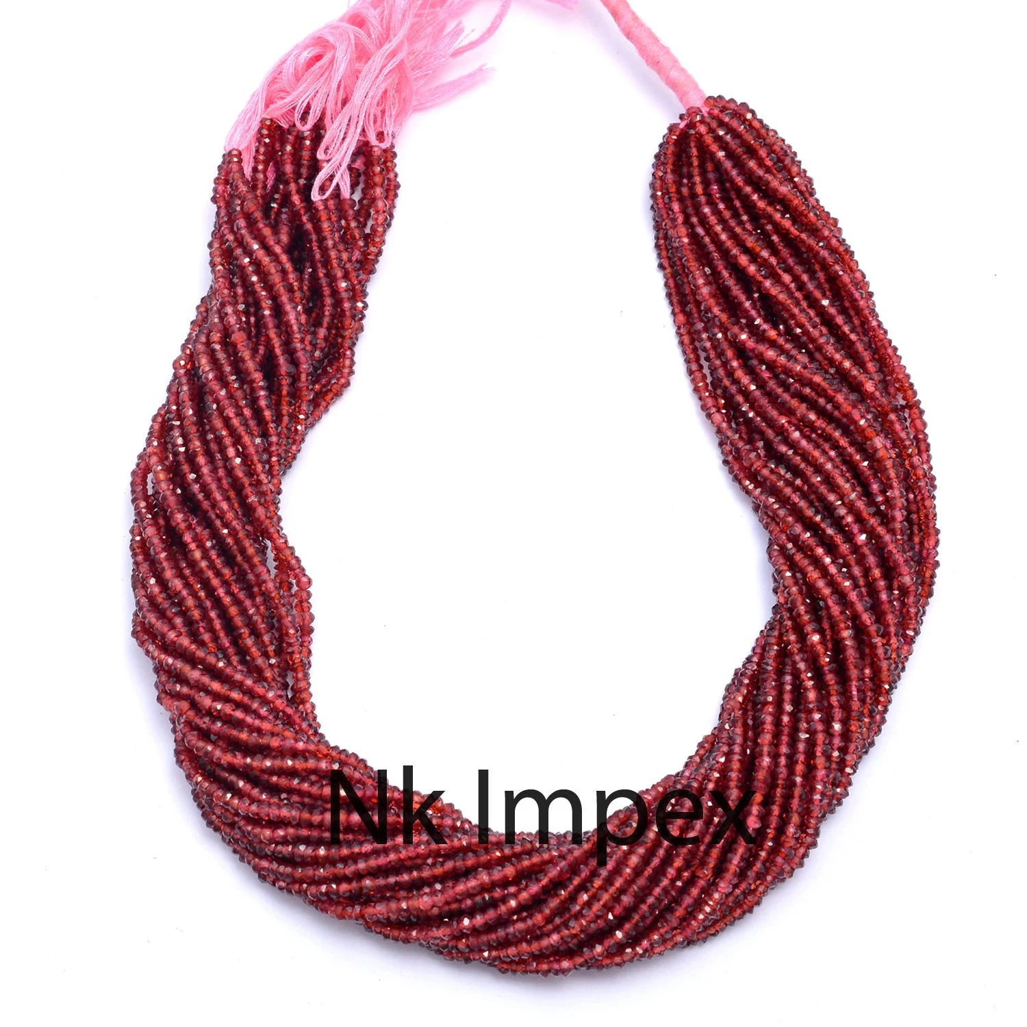 Natural Red Garnet Faceted Rondelle Beads, 2 To 3 mm Beads, 14 Inches Strand, (273)