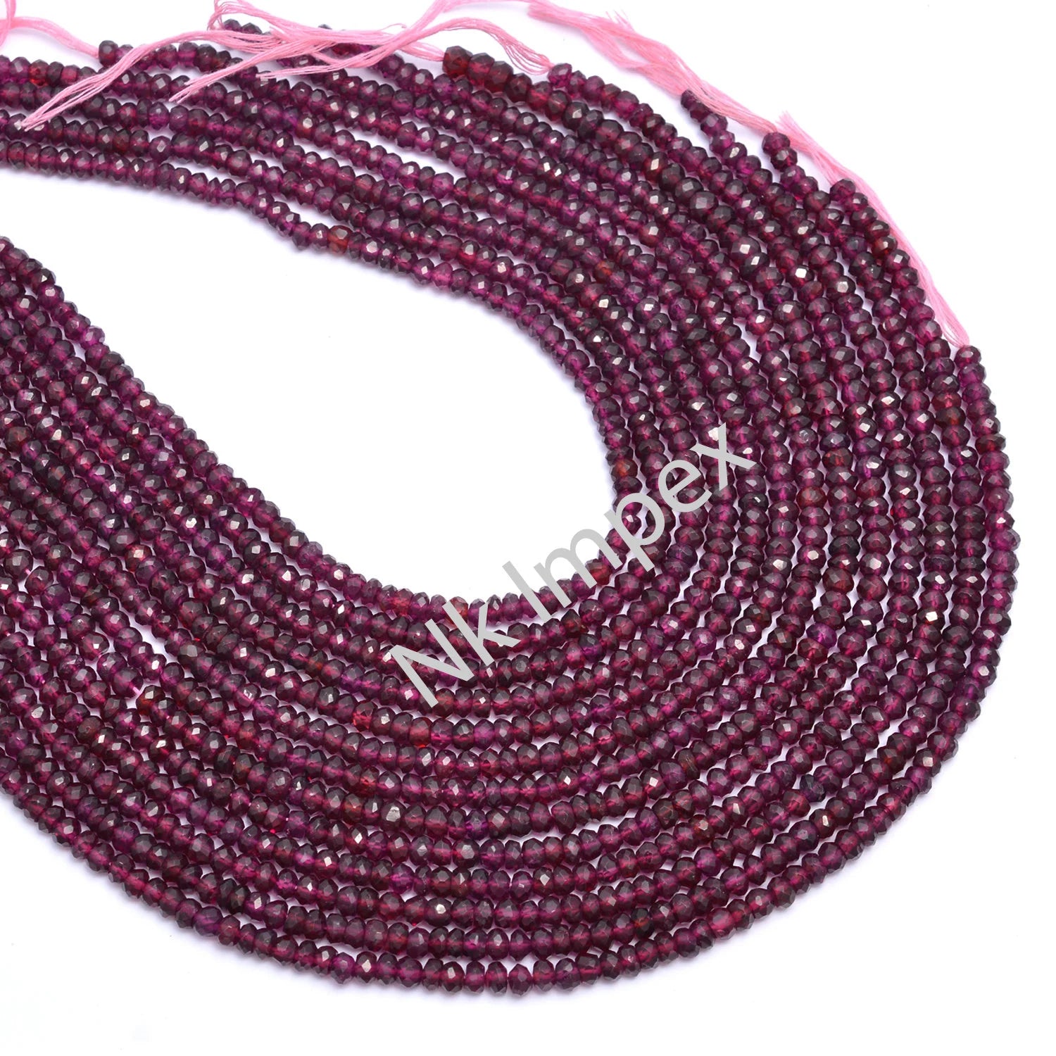 Natural Rhodolite Garnet Beads, 4X5 mm Beads, Faceted Rondelle Beads,
