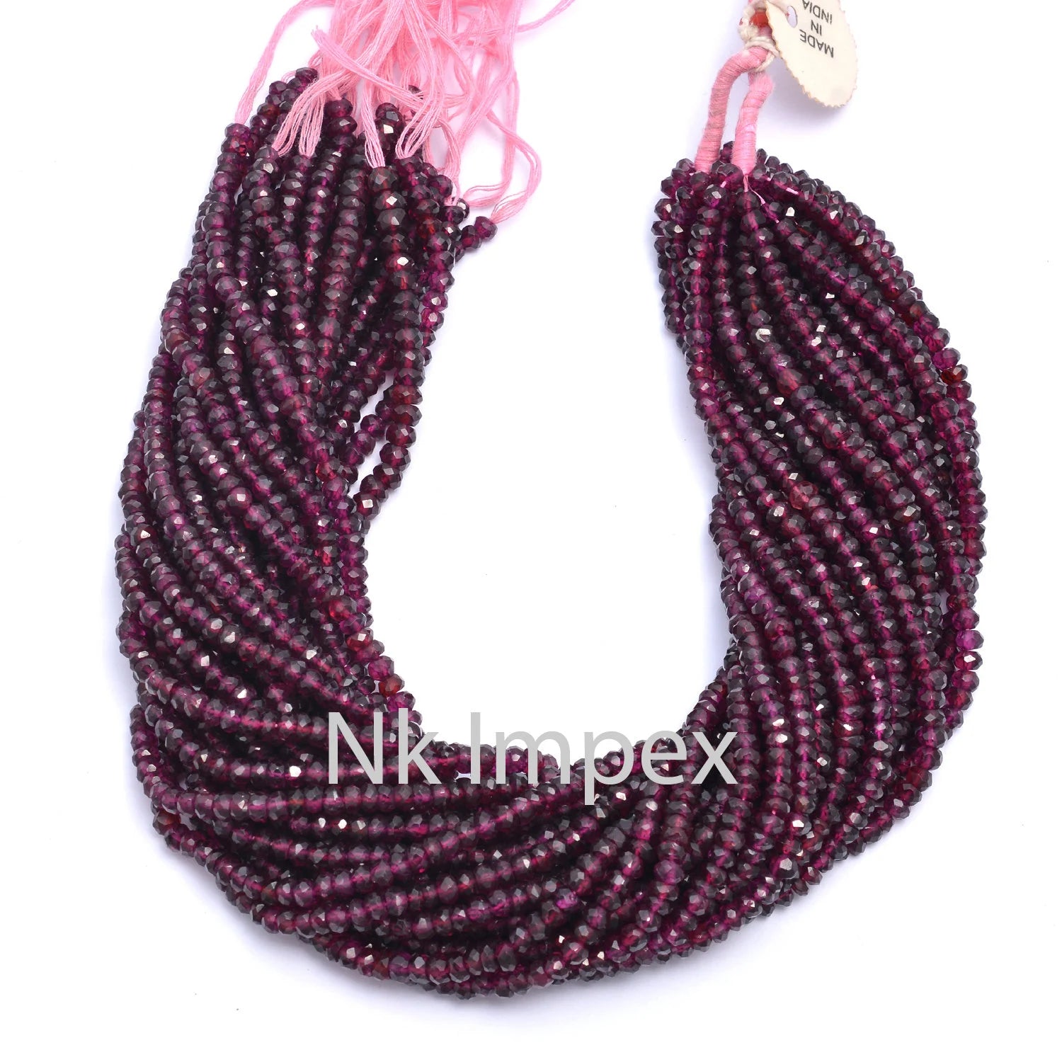 Natural Rhodolite Garnet Beads, 4X5 mm Beads, Faceted Rondelle Beads,