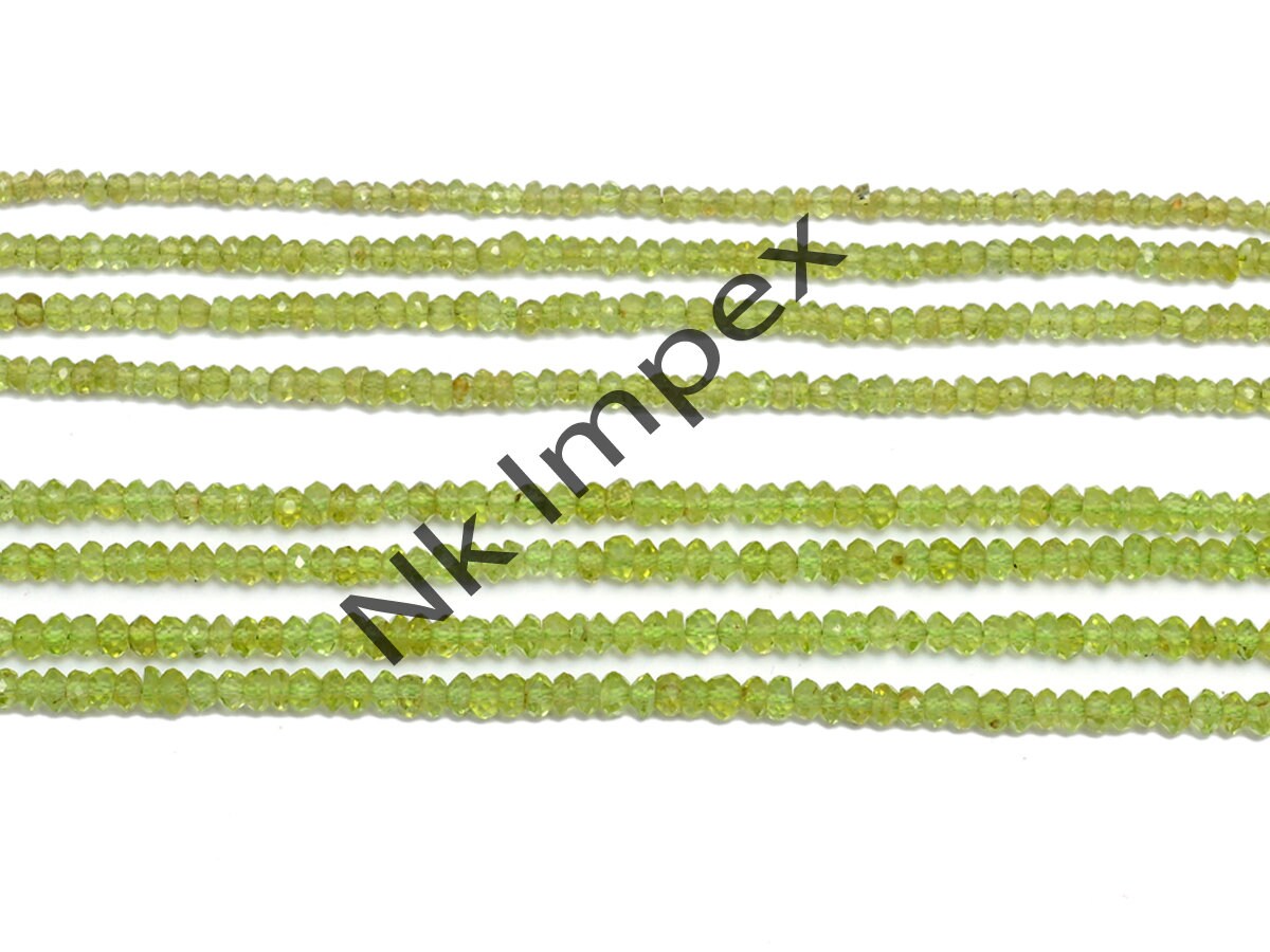 Natural Peridot Beads, Faceted Peridot Rondelle Beads, SKU283