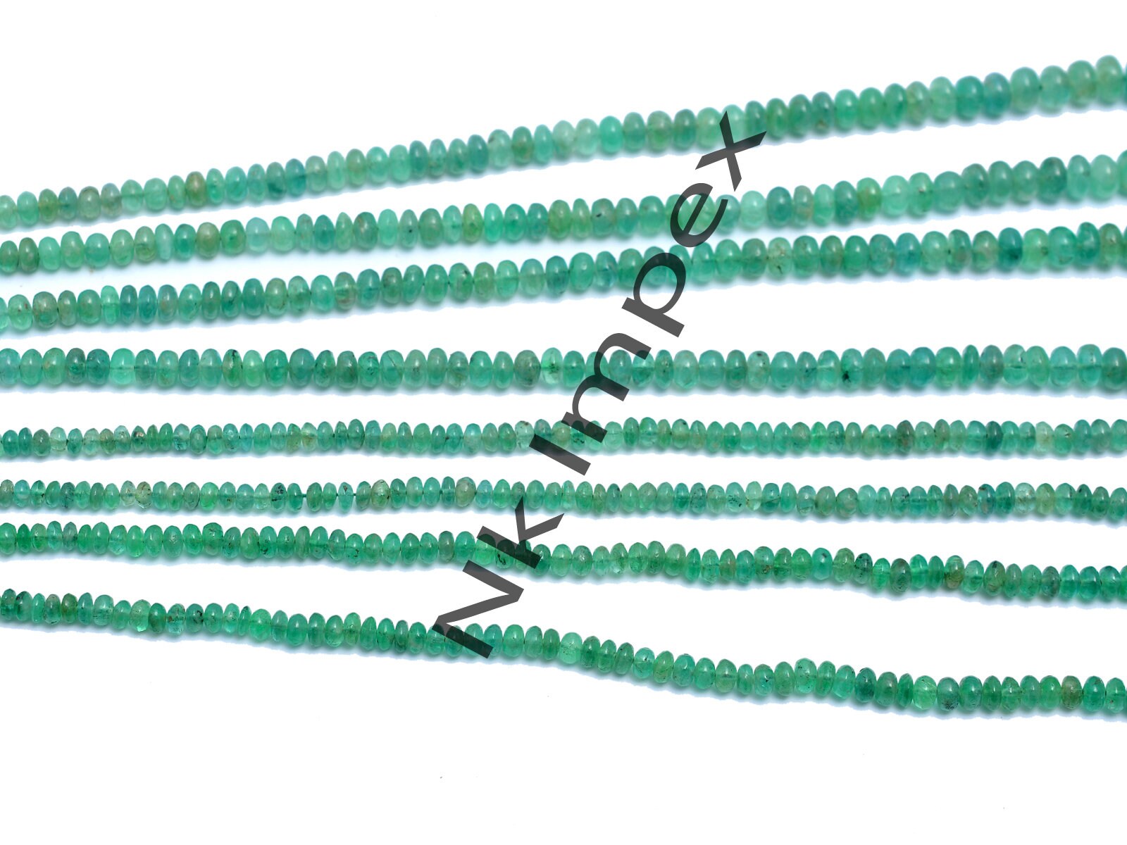 Natural Emerald Smooth Rondelle Beads, Emerald Beads, Green Gemstone Beads, Emerald Jewelry Making Beads, 18 Inch Strand (SKU292)