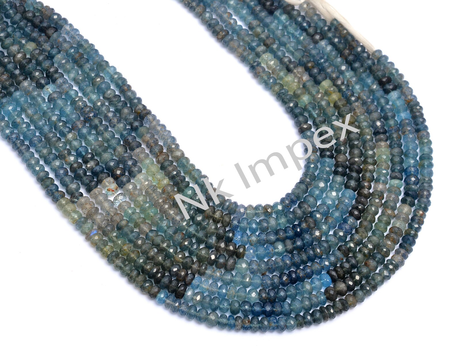 Natural Moss Aquamarine Faceted Rondelle Beads, 6 mm To 6.5 mm, Moss Aquamarine Beads, Aquamarine Jewelry Making Gemstone Beads, SKU 293