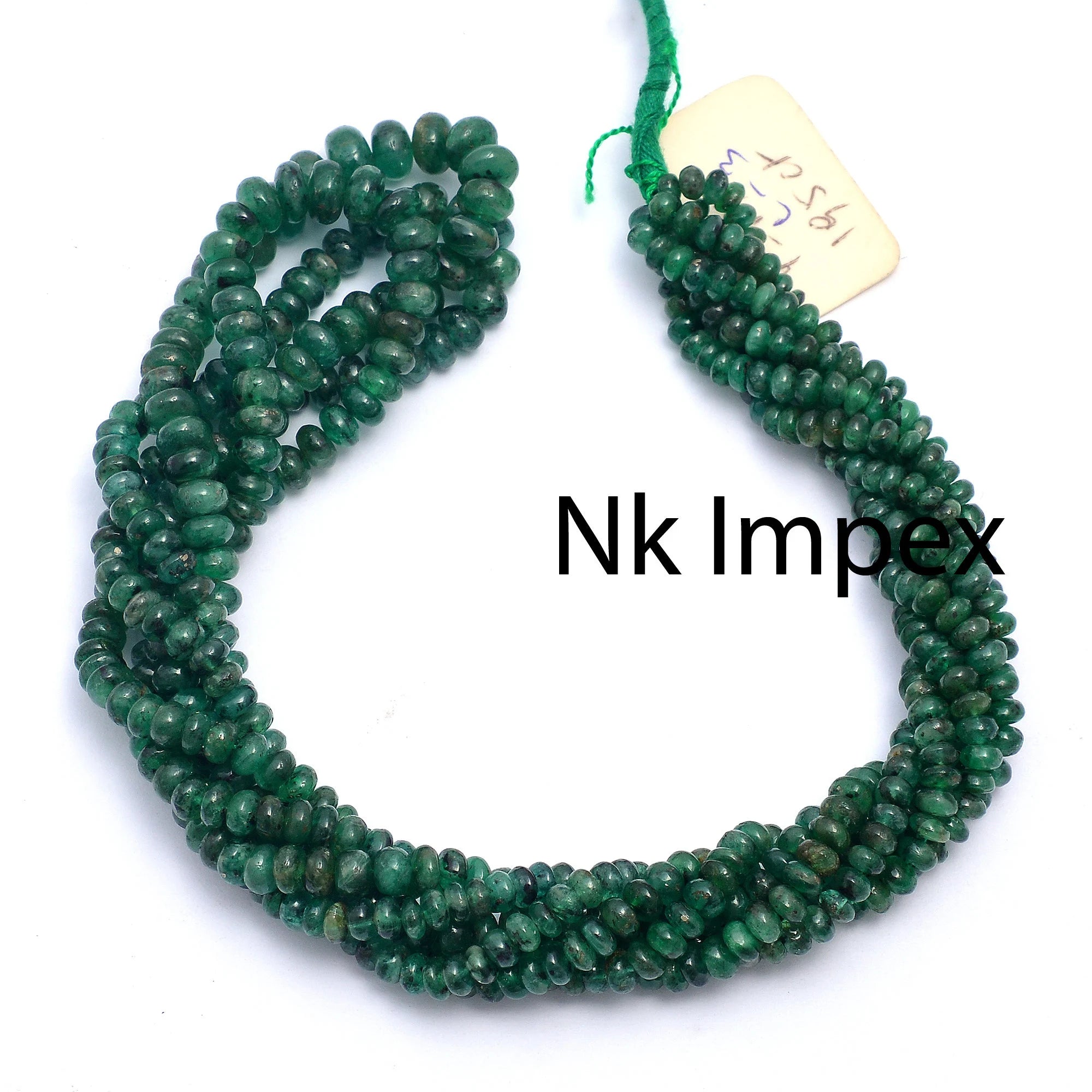 Natural Emerald Smooth Rondelle Beads, 4mm To 6mm, Dark Green Emerald Rondelle Beads, Emerald Jewelry Making Gemstone Beads, 18 Inch, SKU297
