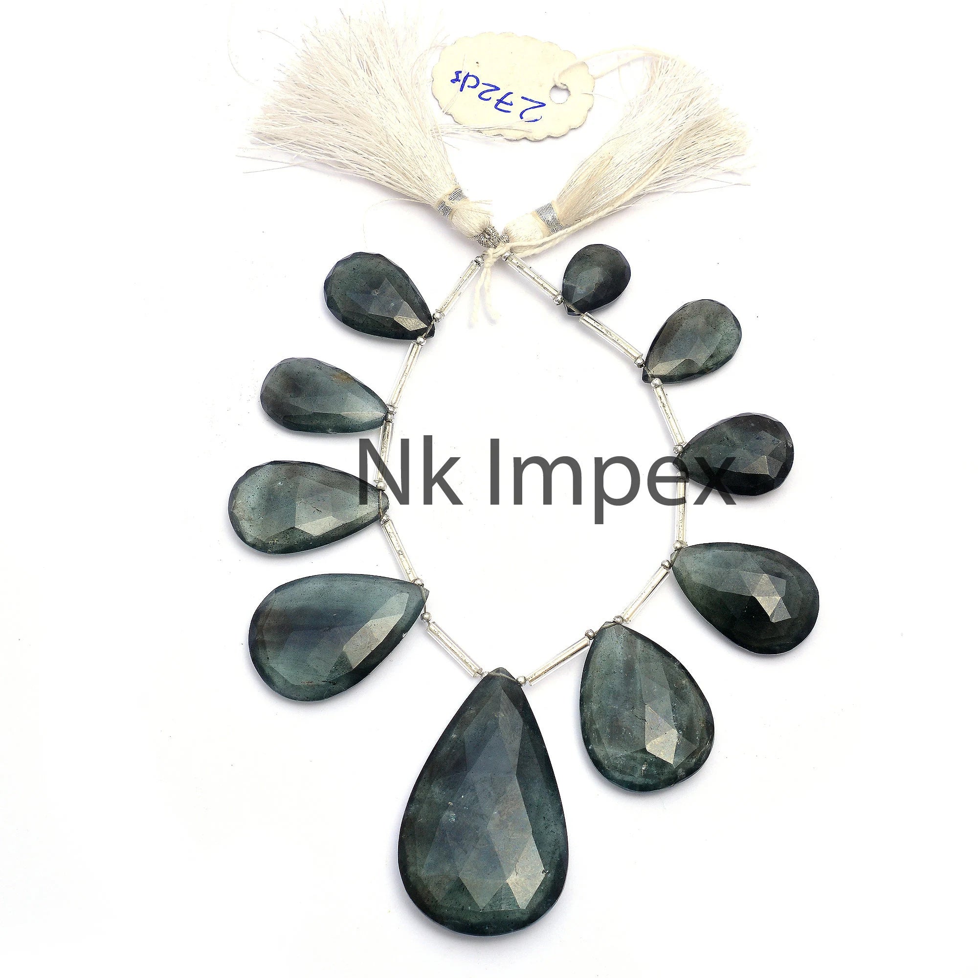 Natural Moss Aquamarine Pear Cut Layout, Handmade Beads, AAA Quality, Gift For Her, Jewelry Beads, SKU310