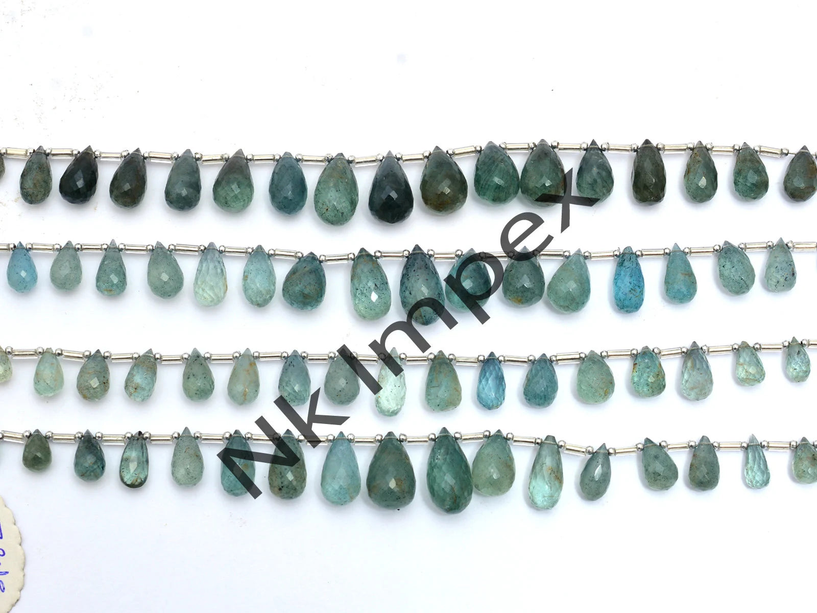 Natural Moss Aquamarine Tear Drop Cut Briolettes 8 Inches, AA Quality, Handmade Beads, Gift For Her, Jewelry Beads, SKU No. 311