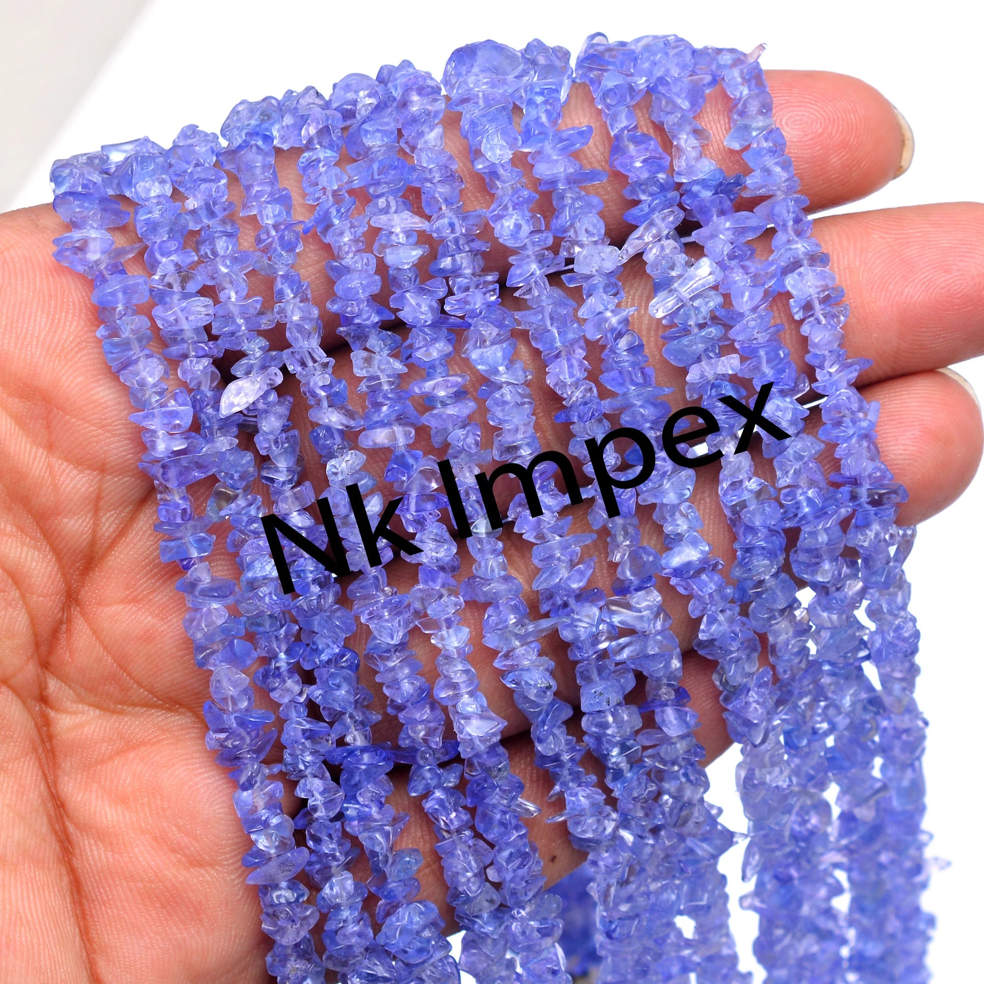 Natural Tanzanite Raw Uncut Chips Beads, 3.5 To 5 mm, 36 Inch Strand, (SKU315)