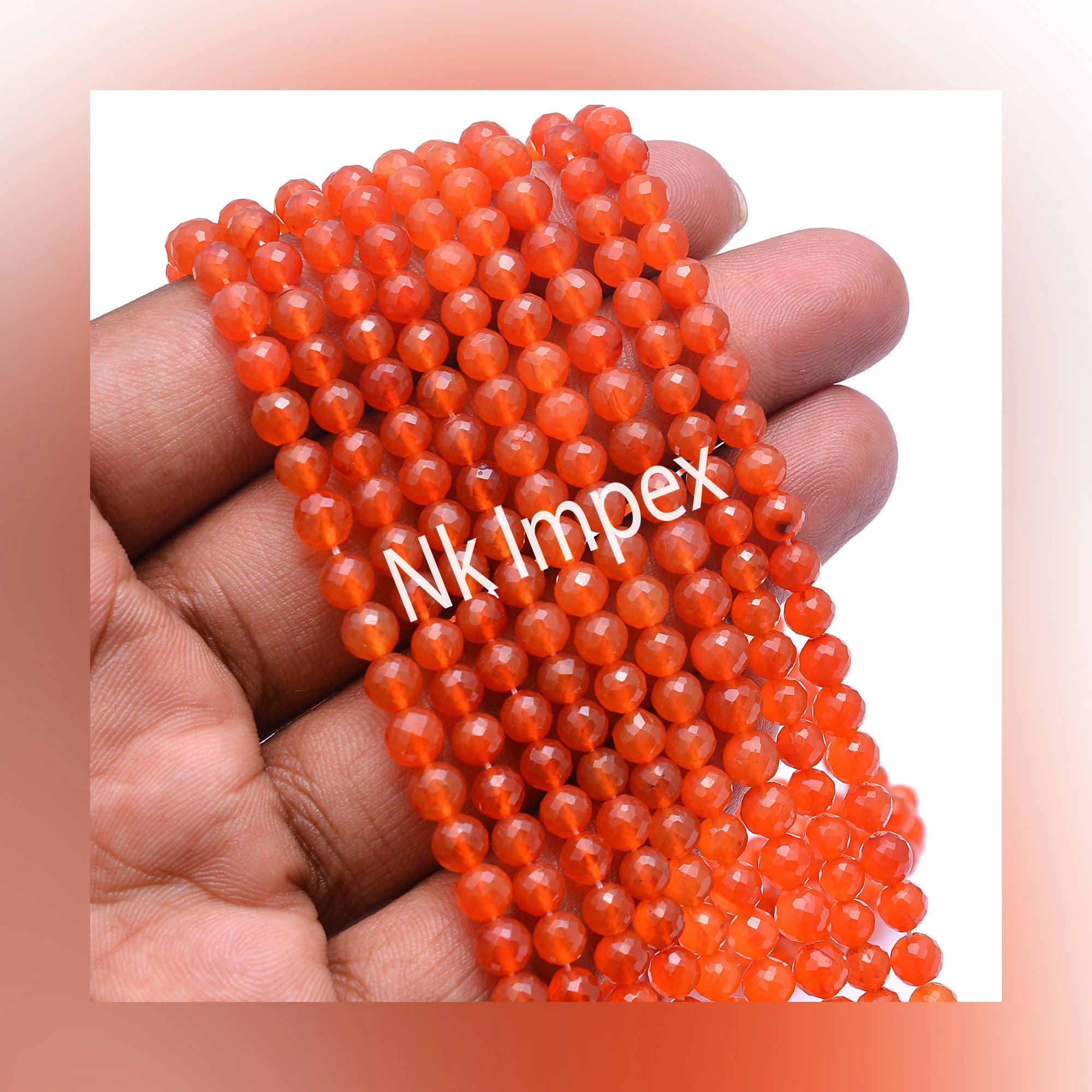 Natural Carnelian Faceted Round Balls Beads, Dark Orange Carnelian Faceted Balls, Carnelian Jewelry Making Gemstone Beads, 15 Inch