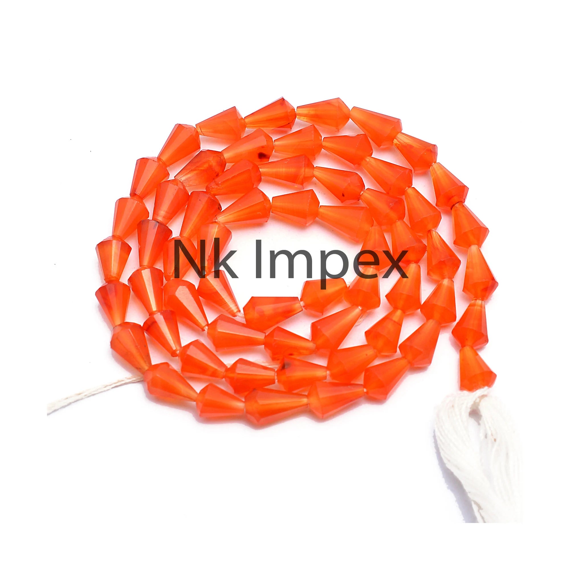 Carnelian Faceted Straight Drill Drops Beads, Orange Carnelian Drops Beads, Carnelian Jewelry Making Gemstone Beads, 14.5 Inch