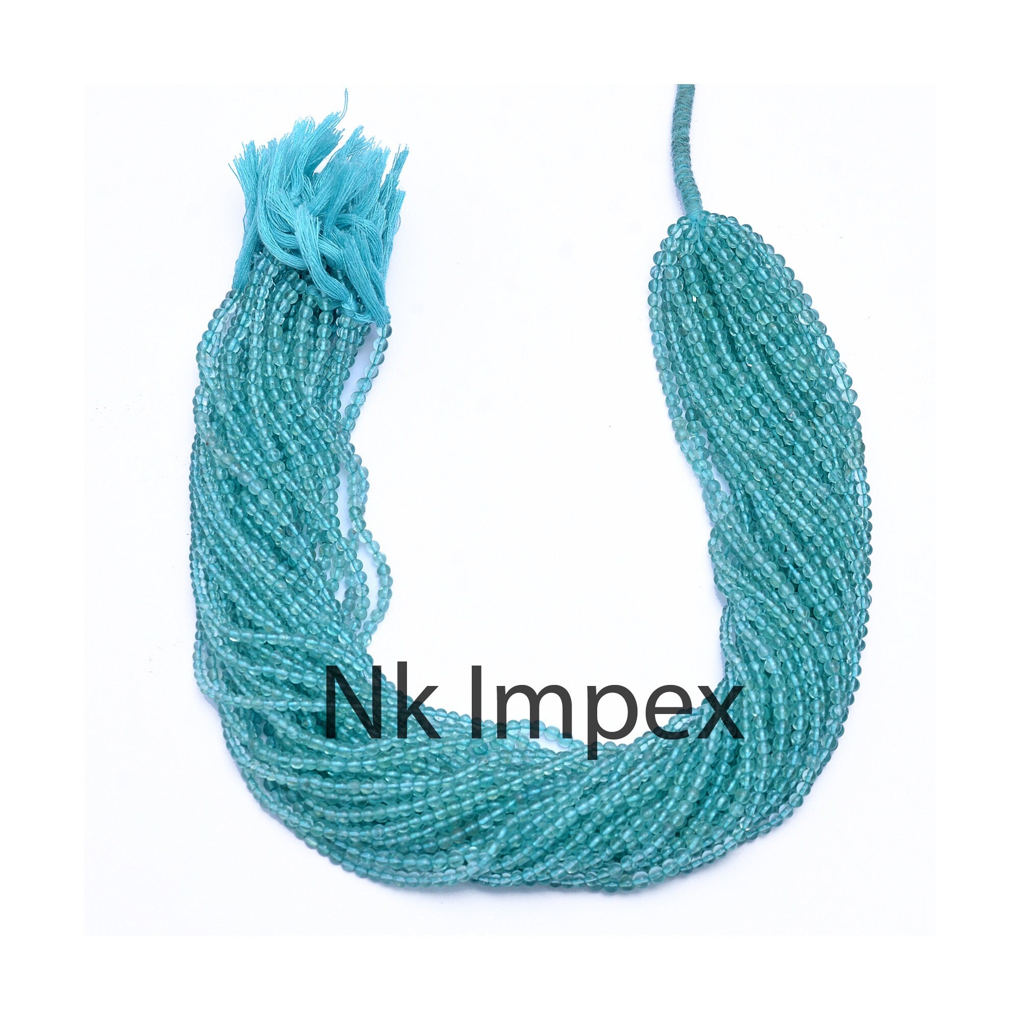 Sky Apatite Smooth Balls Beads, 3 mm To 3.5 mm, Sky Apatite Round Balls, Apatite Smooth Round, Jewelry Making Gemstone Bead, 15 Inch, SKU357