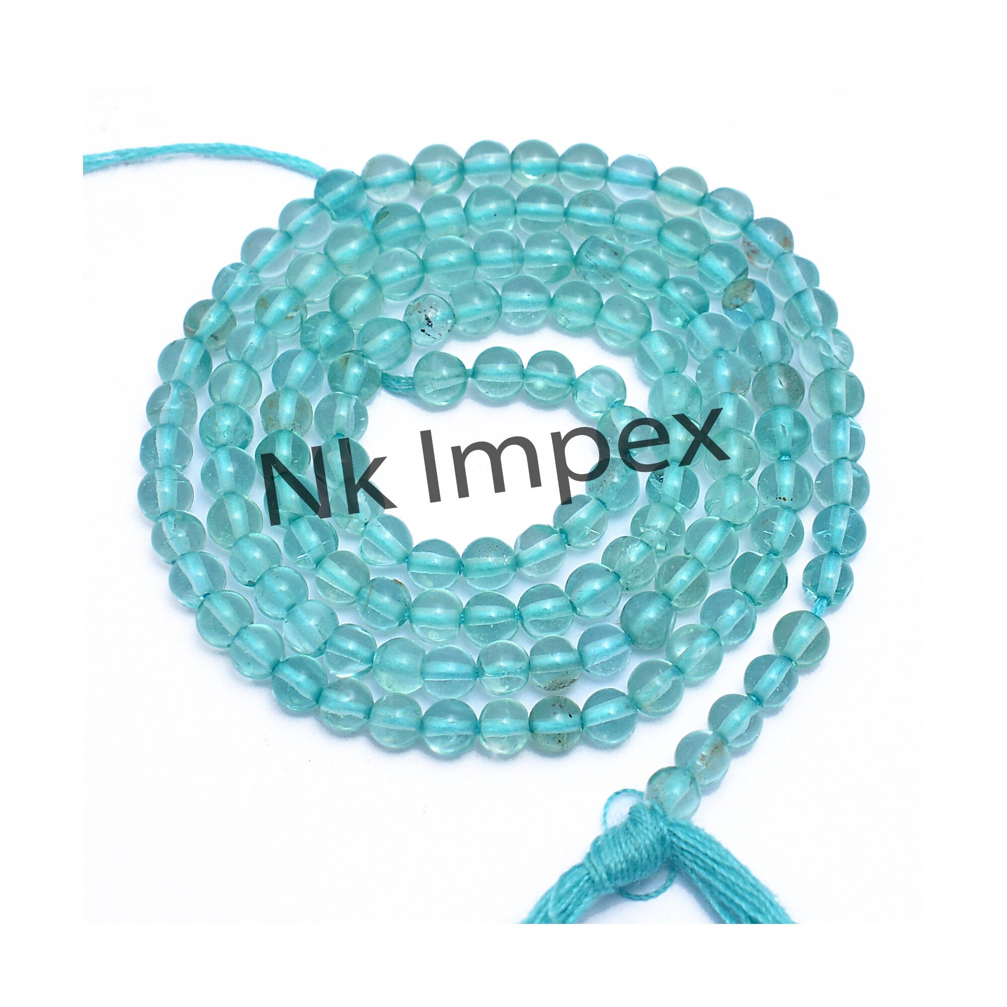 Sky Apatite Smooth Balls Beads, 3 mm To 3.5 mm, Sky Apatite Round Balls, Apatite Smooth Round, Jewelry Making Gemstone Bead, 15 Inch, SKU357