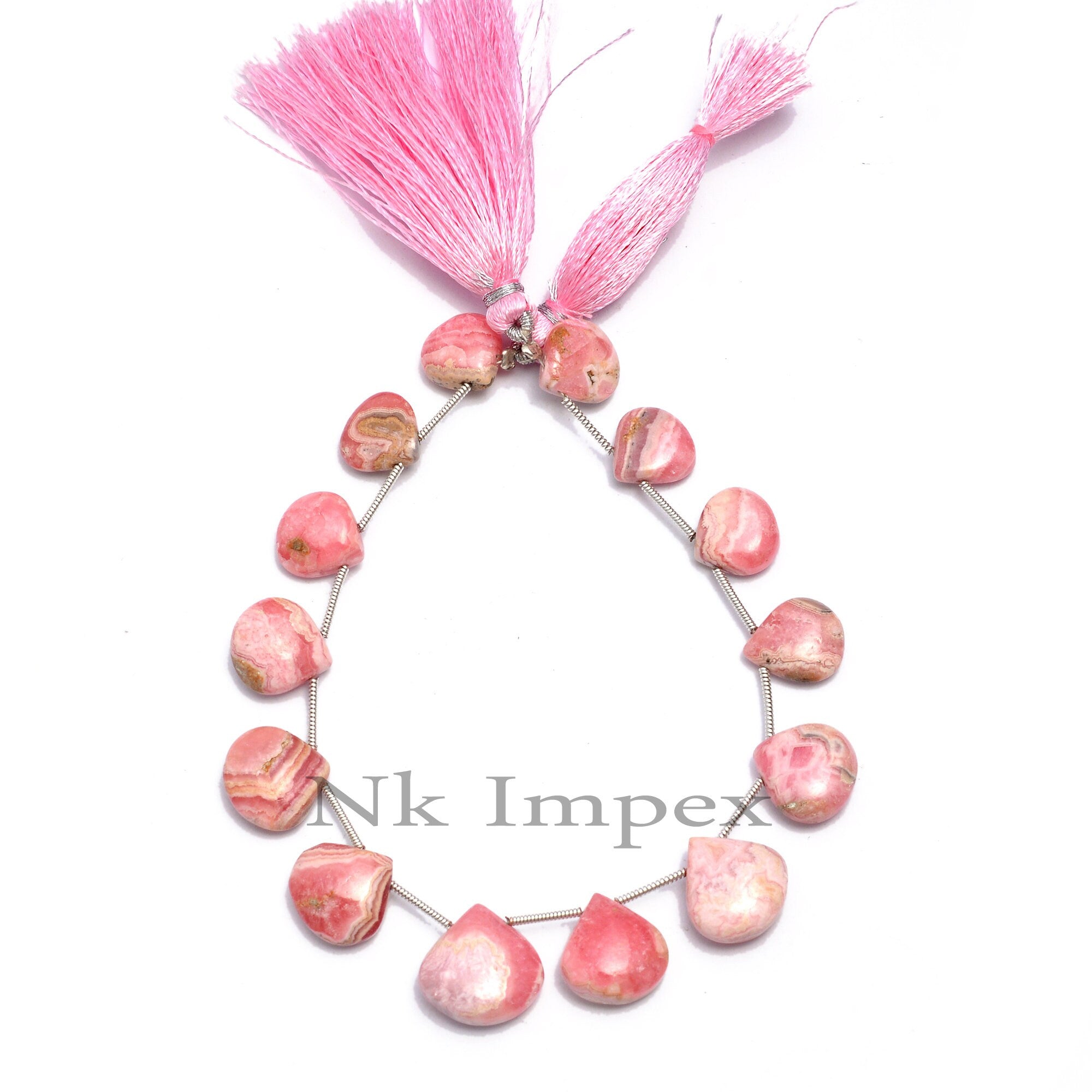 Natural Rhodochrosite Smooth Heart Shape Beads, SKU664
