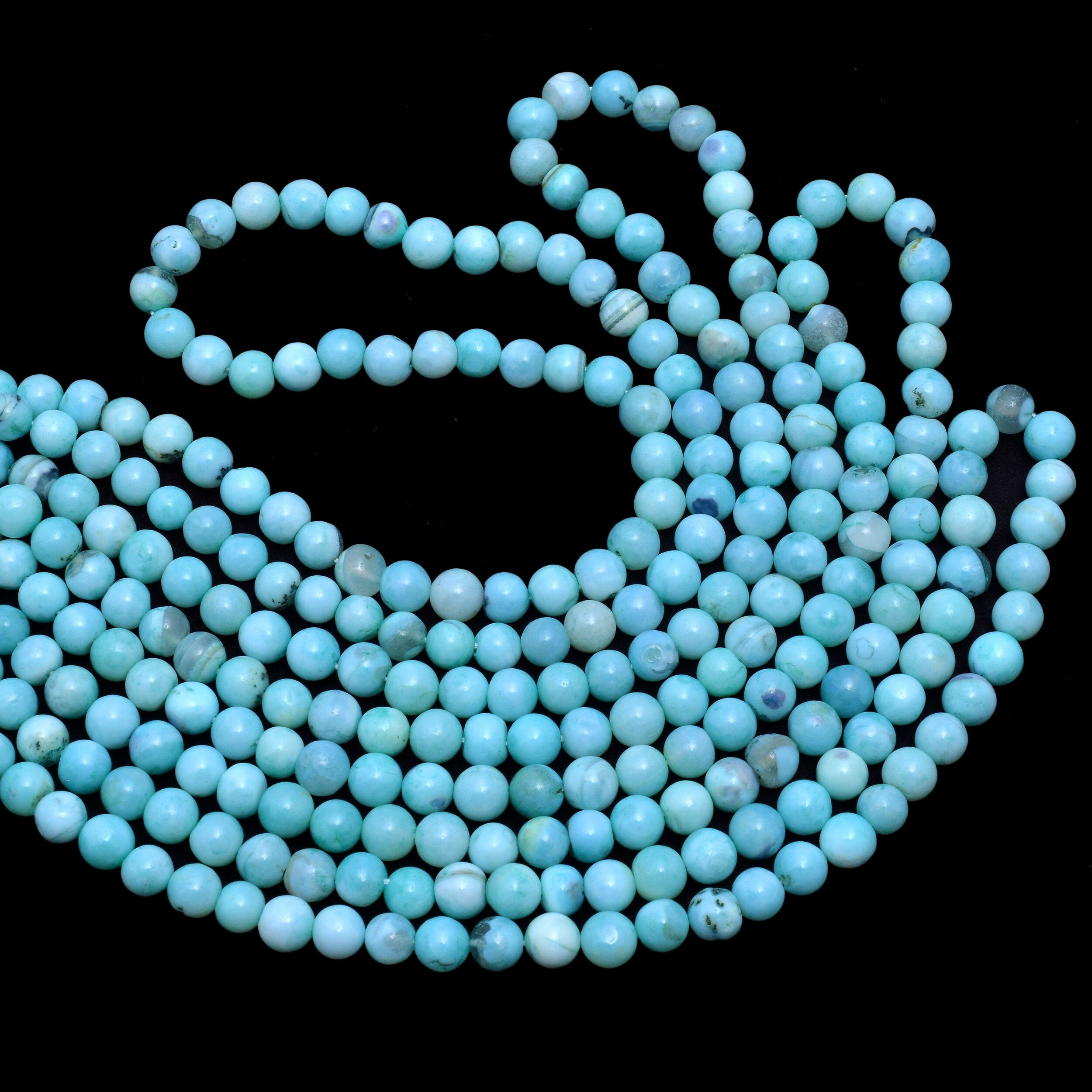 Peruvian Opal Smooth Round Balls Beads, 5.5 mm To 6.5 mm, Peru Opal Round, Peru Opal Jewelry Making Gemstone Beads, 16 Inch, SKU1065