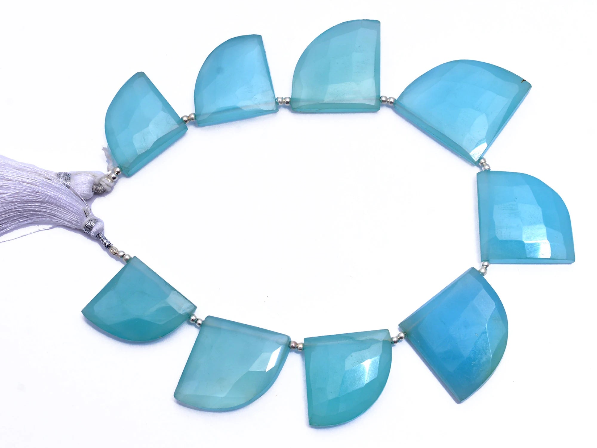 Blue Chalcedony Faceted Cone Beads, 19.8x19.8 mm To 25.1x26.1 mm, Blue Chalcedony Cone, Blue Chalcedony Jewelry Beads, 9.5 Inch, SKU1079