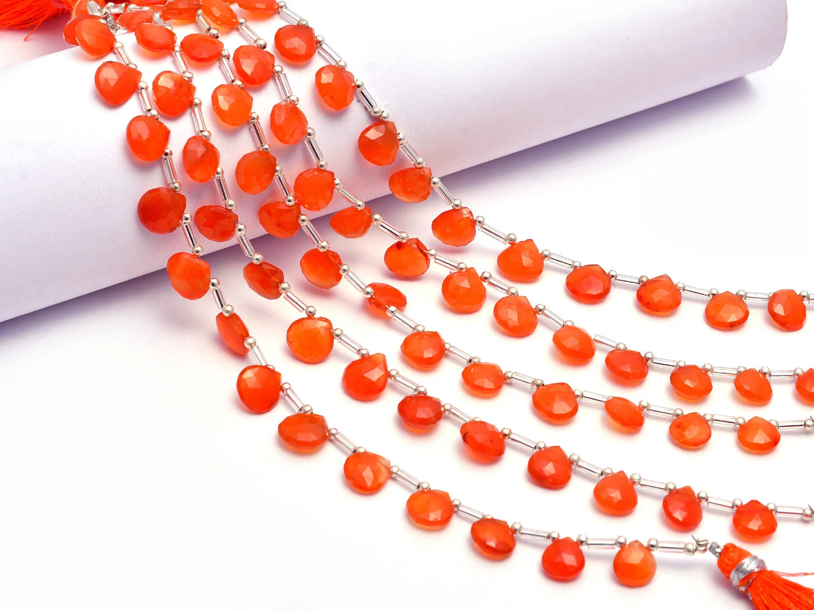 Natural Carnelian Faceted Heart Shape Beads, 6x6 mm To 10x10 mm, Carnelian Heart Shape, Carnelian Jewelry Making Beads, 8 Inch, SKU1106
