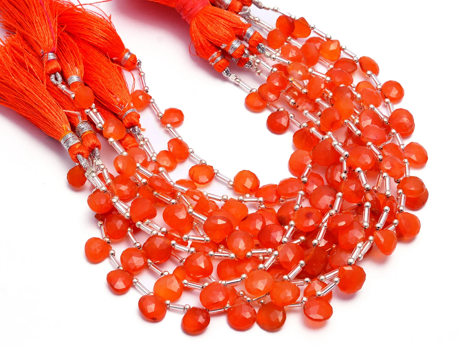 Natural Carnelian Faceted Heart Shape Beads, 6x6 mm To 10x10 mm, Carnelian Heart Shape, Carnelian Jewelry Making Beads, 8 Inch, SKU1106