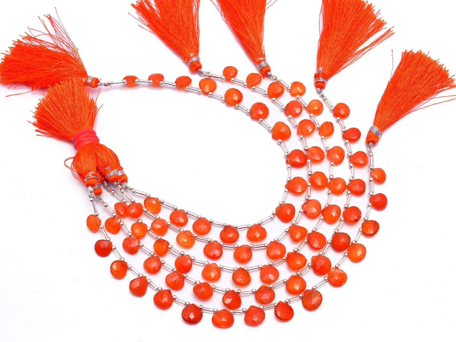 Natural Carnelian Faceted Heart Shape Beads, 6x6 mm To 10x10 mm, Carnelian Heart Shape, Carnelian Jewelry Making Beads, 8 Inch, SKU1106