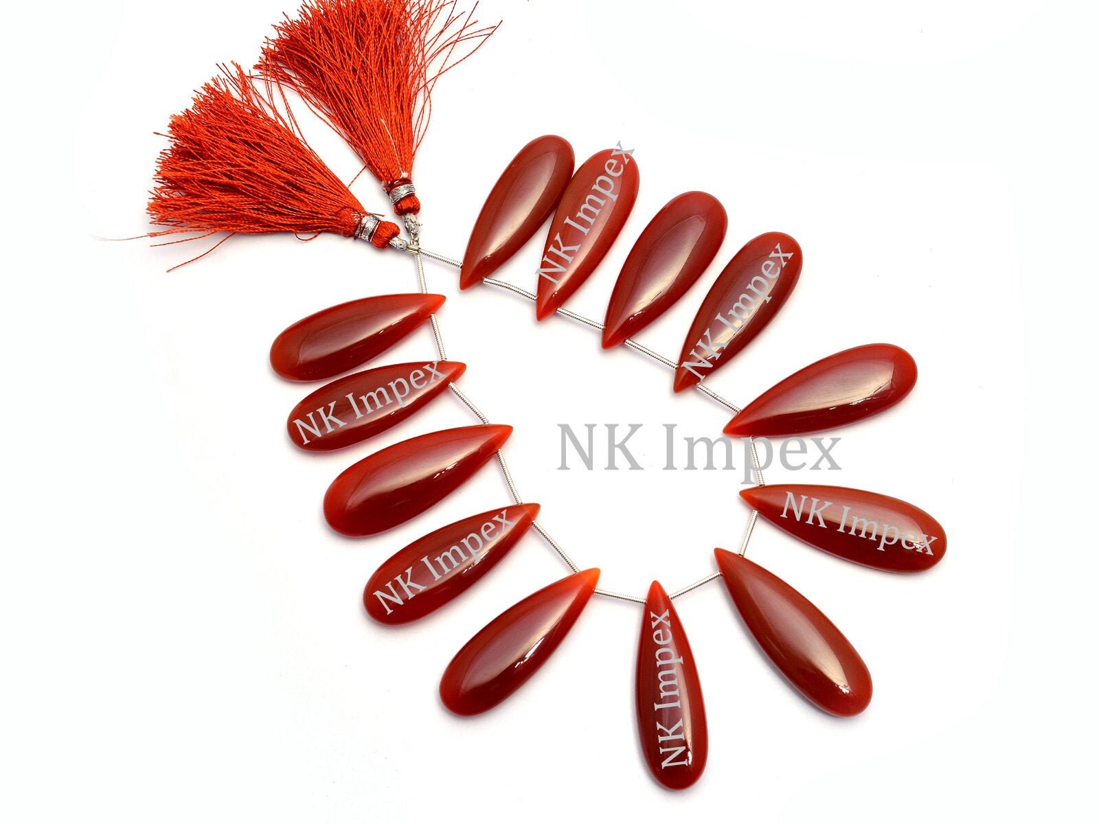 Red Onyx Chalcedony Smooth Pear Long Pear Beads, 12.5x32 mm to 14.5x42 mm, Red Onyx Chalcedony Pear, Red Onyx Jewelry Making, SKU1089
