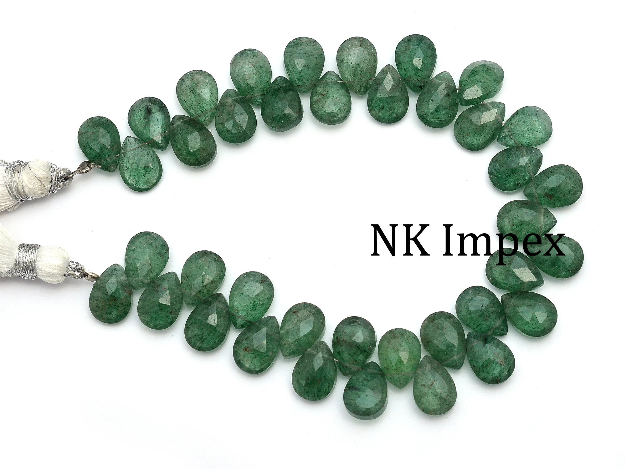 Green Strawberry Quartz Faceted Pear Beads, 7x10 mm, Strawberry Quartz Jewelry Making Gemstone, (SKU1128)