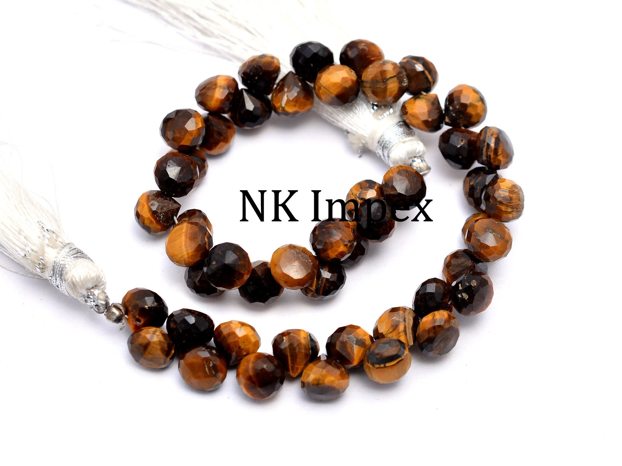 Tiger's Eye Onion Shape Briolettes Beads, Tiger Eye Faceted Stone, Tiger Eye Jewelry Making Gemstone Beads, 7 Inches Strand, SKU1141
