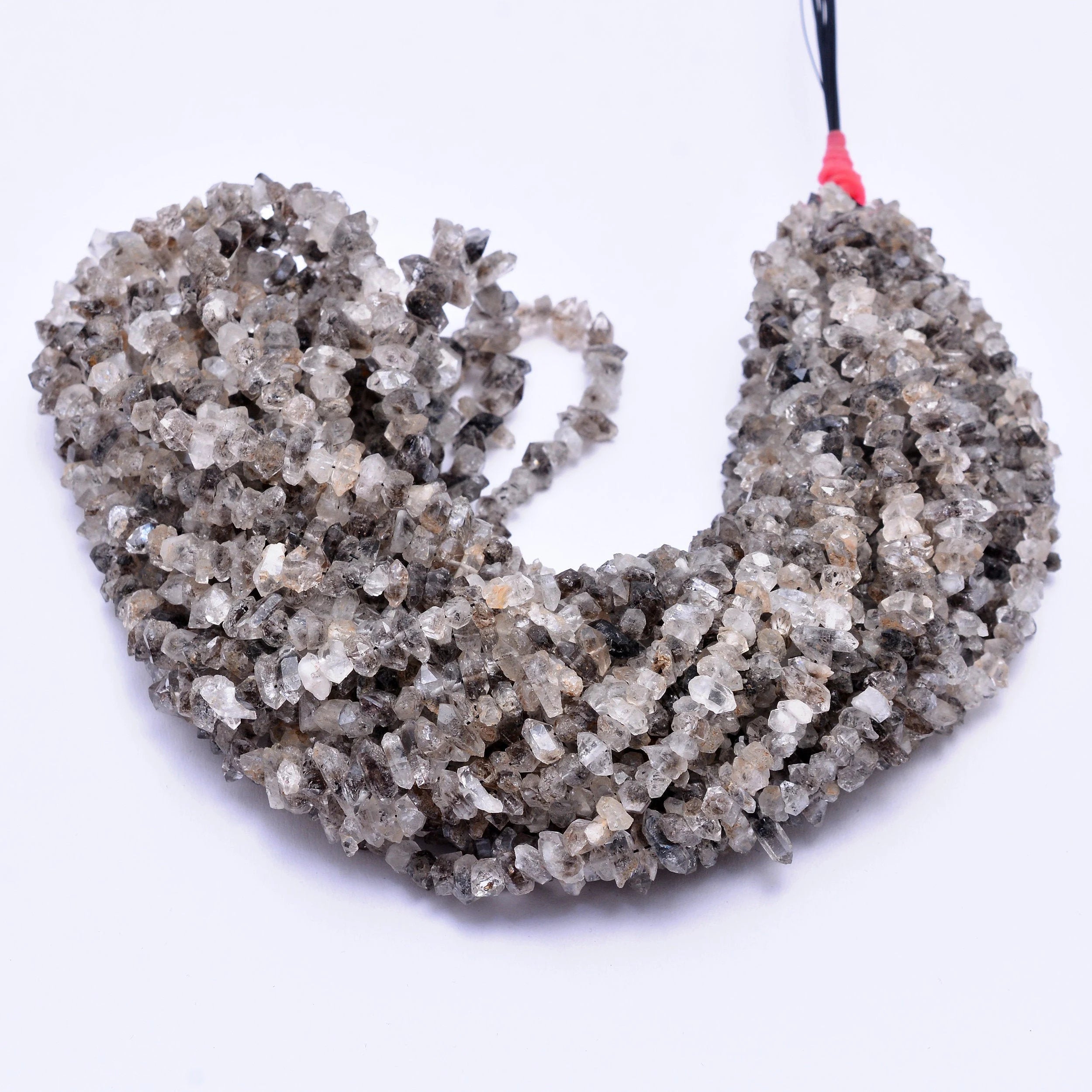 Herkimer Diamond Quartz Faceted Chips Beads, 4 mm To 6.5 mm, Diamond Organic Beads, Diamond Quartz Uncut & Nuggets, 18 Inch
