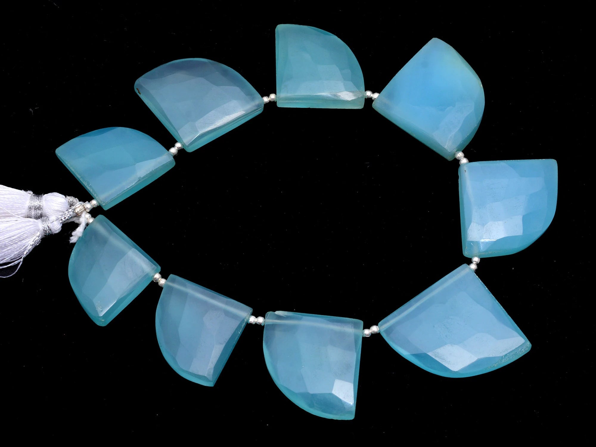 Blue Chalcedony Faceted Cone Beads, 19.8x19.8 mm To 25.1x26.1 mm, Blue Chalcedony Cone, Blue Chalcedony Jewelry Beads, 9.5 Inch, SKU1079