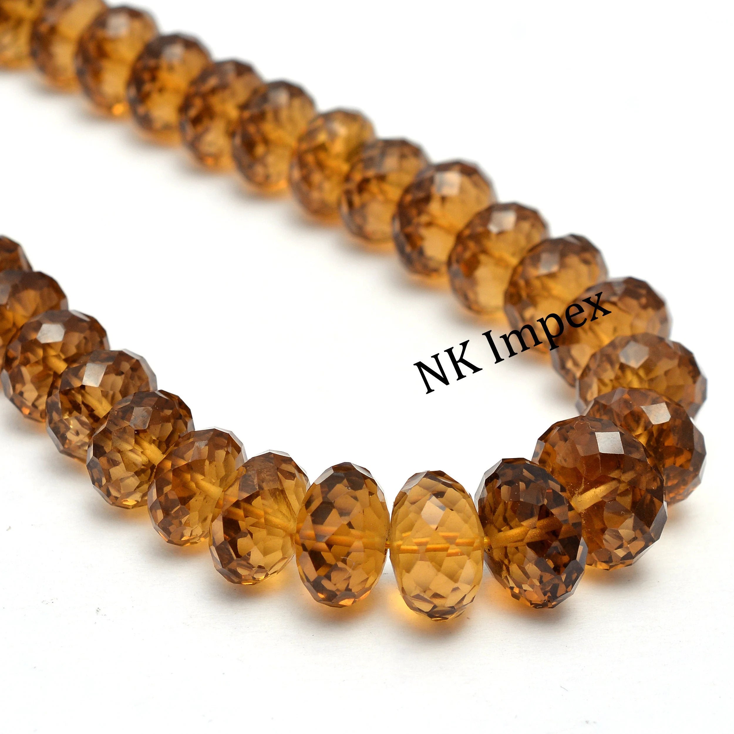16" Honey Quartz Beads, AAA Quality Quartz Beads, Gorgeous Faceted Beads, Honey Rondelle Quartz Gemstone Beads
