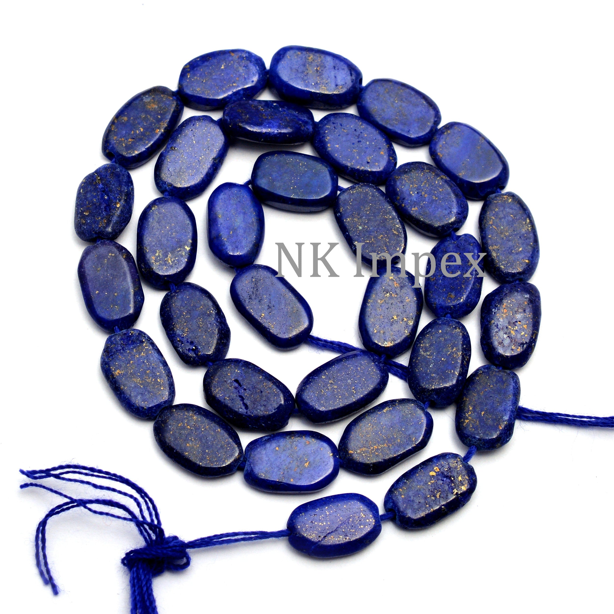 Lapis Lazuli Smooth Tumble Beads, Lapis Tumble Beads, Blue Lapis Handmade Jewelry Making Gemstone Beads,14 Inch Strand, SKU1163