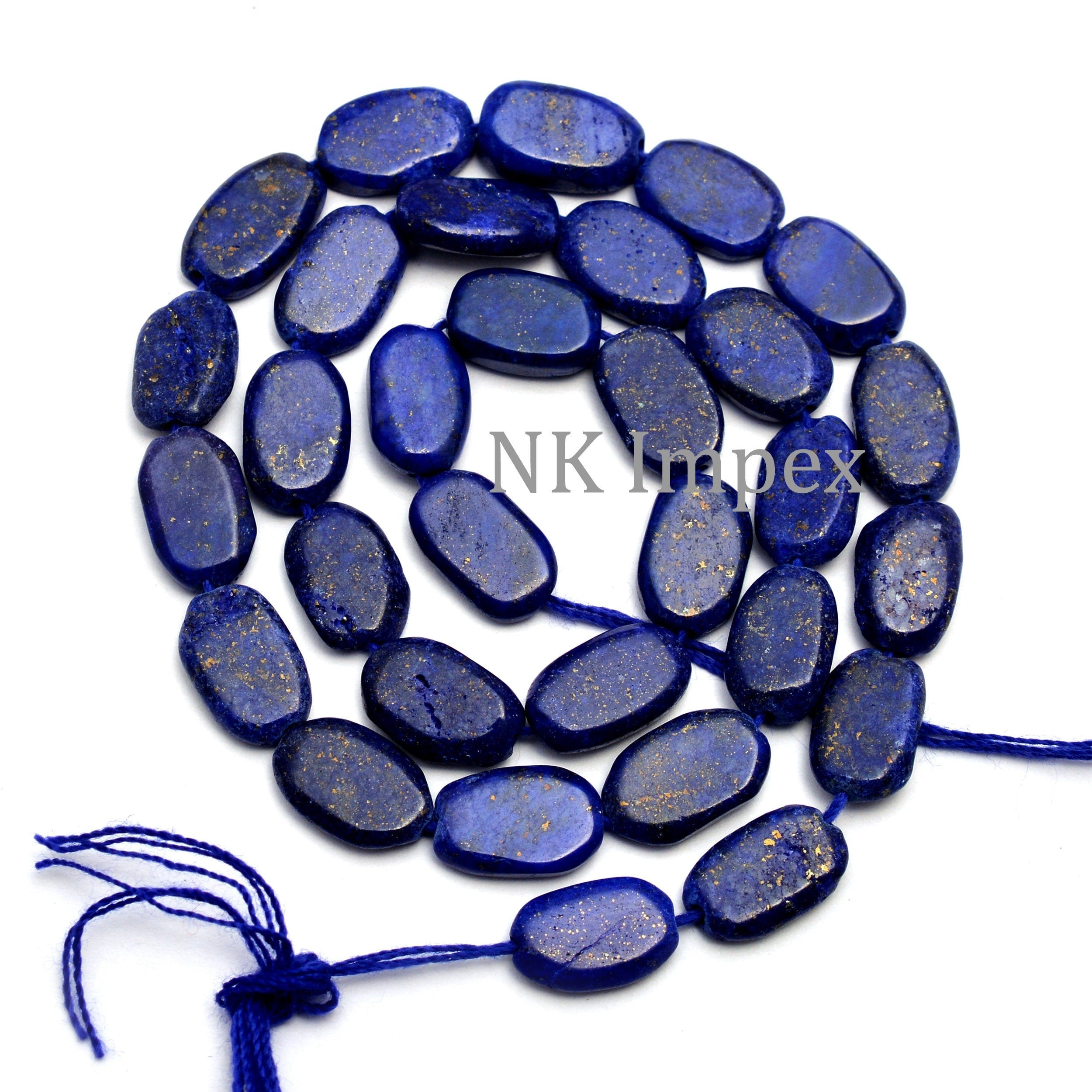 Lapis Lazuli Smooth Tumble Beads, Lapis Tumble Beads, Blue Lapis Handmade Jewelry Making Gemstone Beads,14 Inch Strand, SKU1163