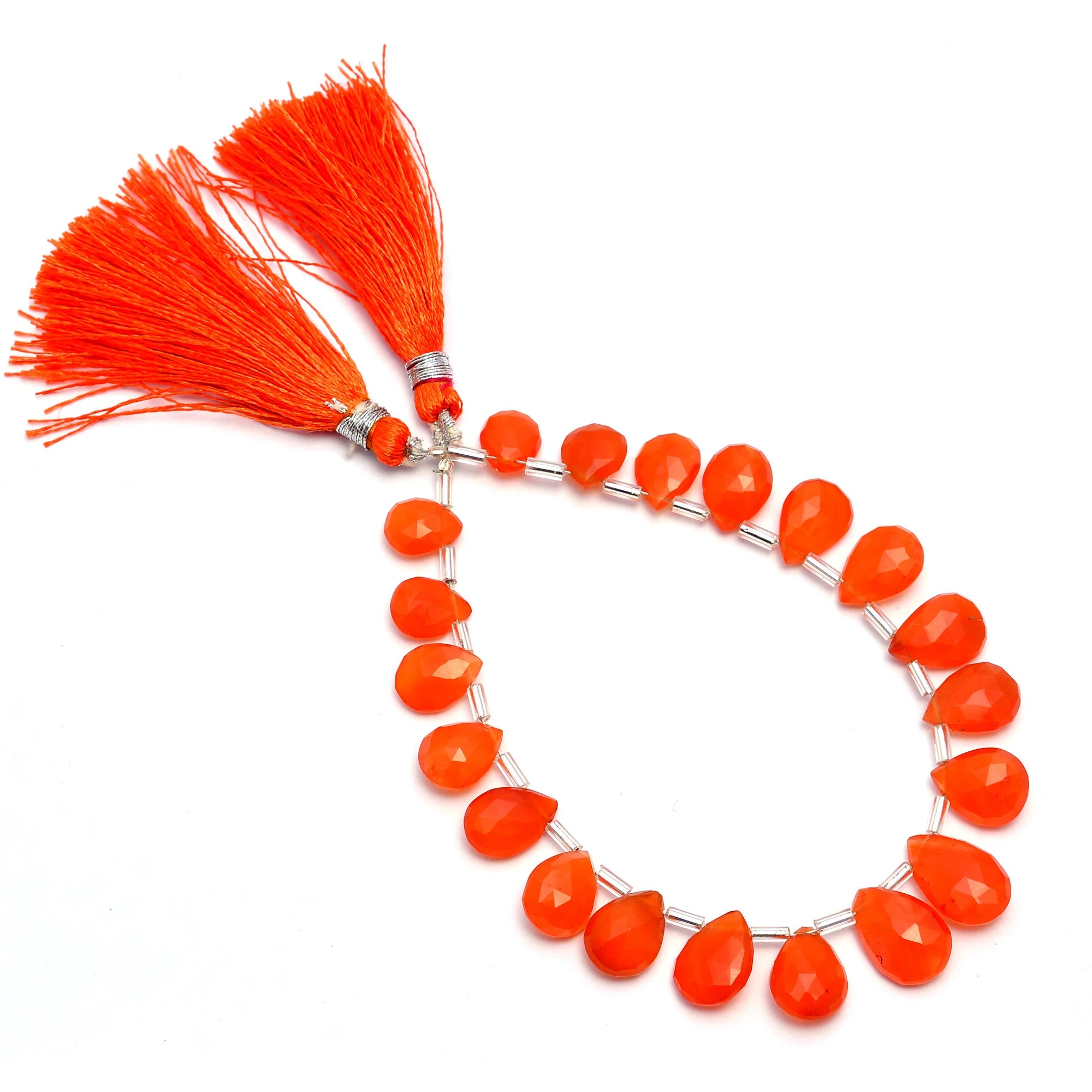 Orange Carnelian Faceted Pear Beads, 7x9 mm To 9x15 mm, Carnelian Pear, Carnelian Jewelry Making Gemstone Beads, 8 Inch