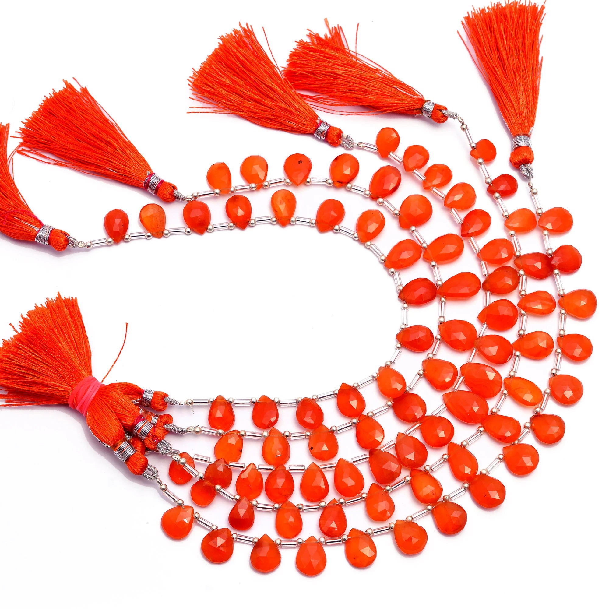 Orange Carnelian Faceted Pear Beads, 7x9 mm To 9x15 mm, Carnelian Pear, Carnelian Jewelry Making Gemstone Beads, 8 Inch