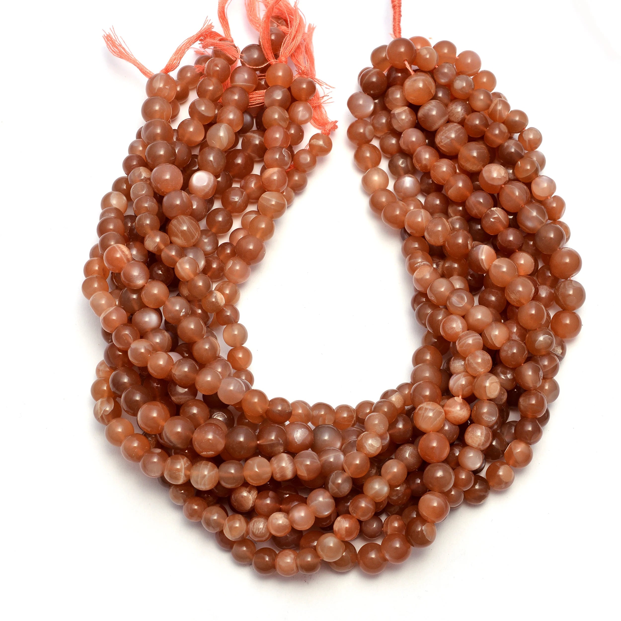 Peach Moonstone Smooth Round Balls Beads, Peach Moonstone Balls, Moonstone Handmade Jewelry Making Gemstone Beads, 15 Inch