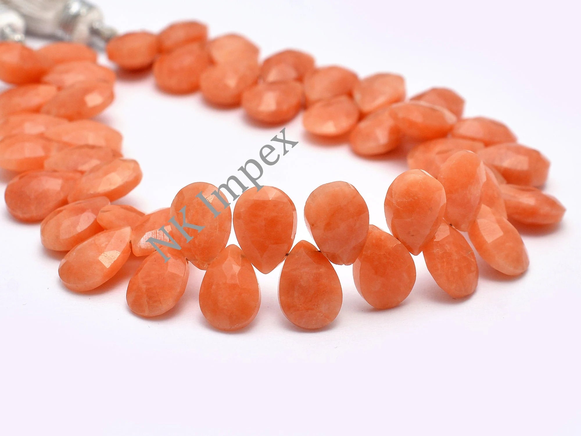 Natural Peach Amazonite Faceted Pear Beads, 7x10 mm, Amazonite Jewelry Making Gemstone Beads, 7 Inches Strand, (SKU1124)
