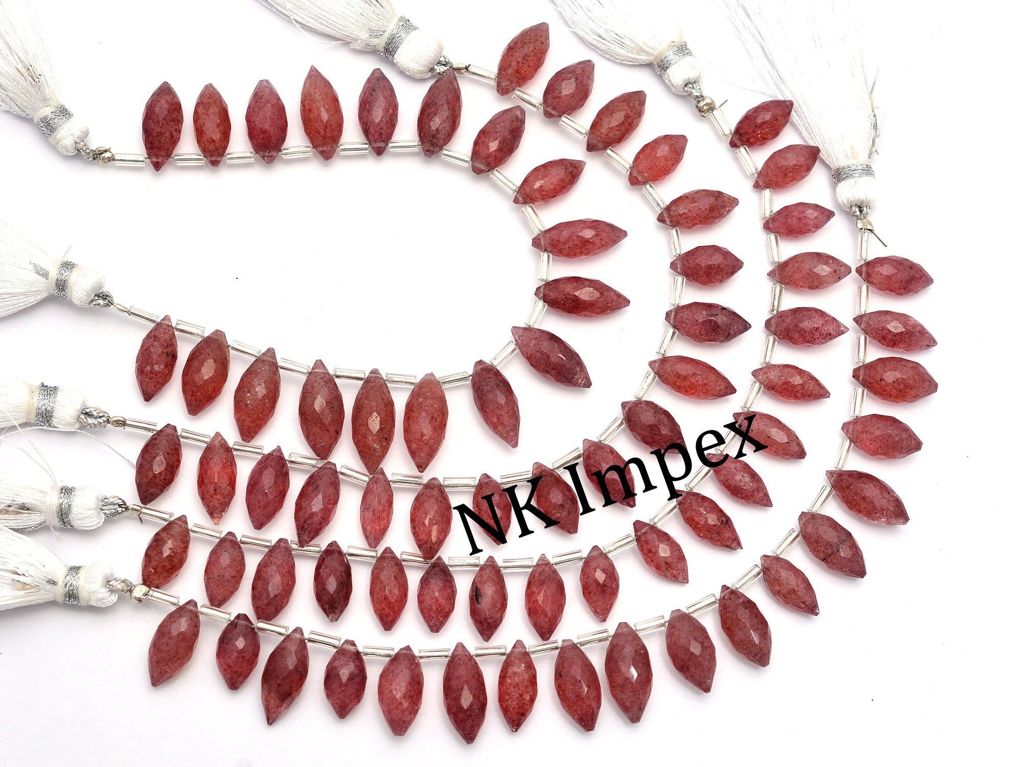 Pink Strawberry Quartz Faceted Marquise Beads, Pink Quartz Marquise Beads, Strawberry Quartz Jewelry Making Gemstone Beads, SKU1131