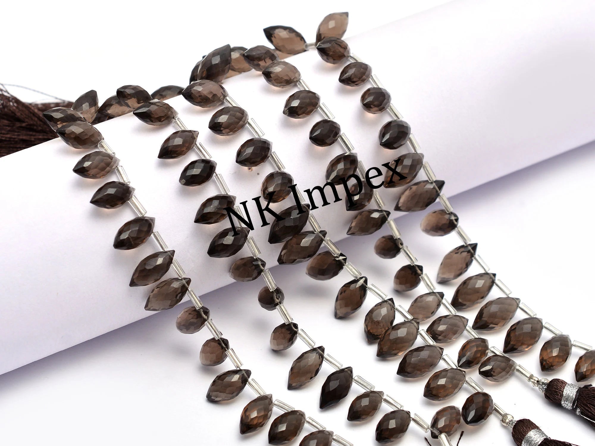 Smoky Quartz Faceted Marquise Beads, Brown Smoky Quartz Marquise, Smoky Quartz Jewelry Making Gemstone Beads, 6 Inches, SKU1137