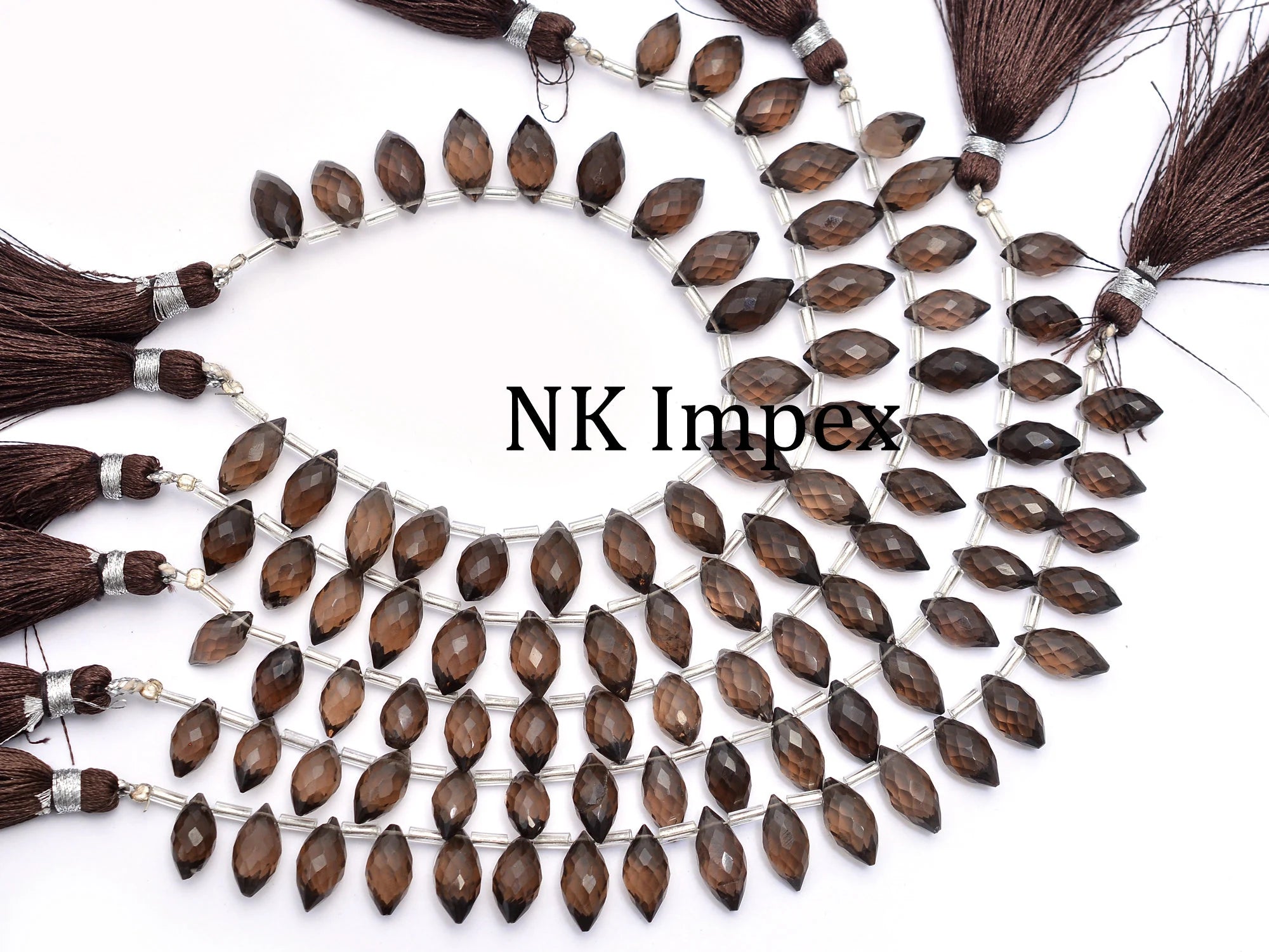 Smoky Quartz Faceted Marquise Beads, Brown Smoky Quartz Marquise, Smoky Quartz Jewelry Making Gemstone Beads, 6 Inches, SKU1137