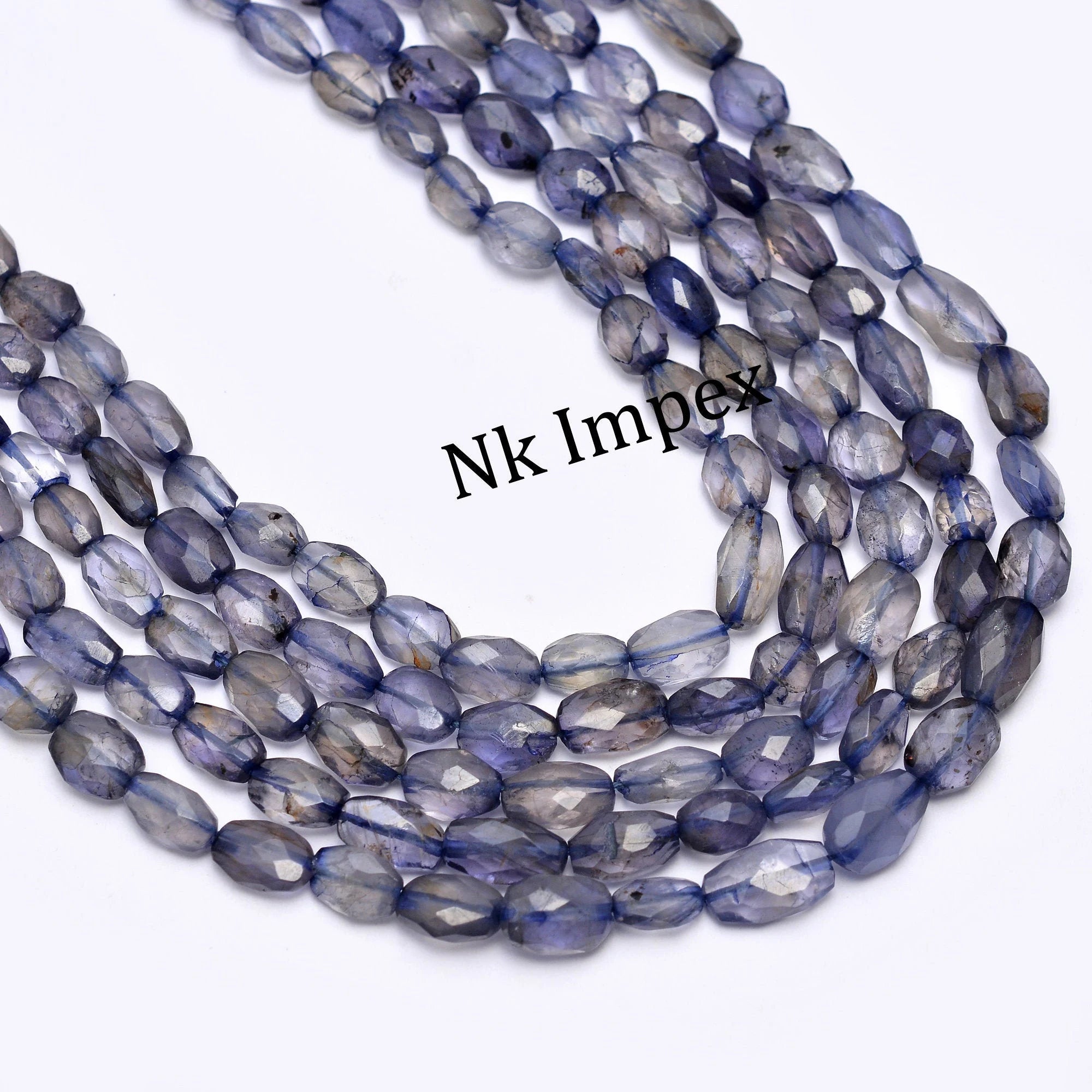 Natural Iolite Faceted Oval Beads, Blue Iolite Oval, Iolite Oval, Gift For Women, Iolite Jewelry Making Gemstone Beads, 14.5 Inches