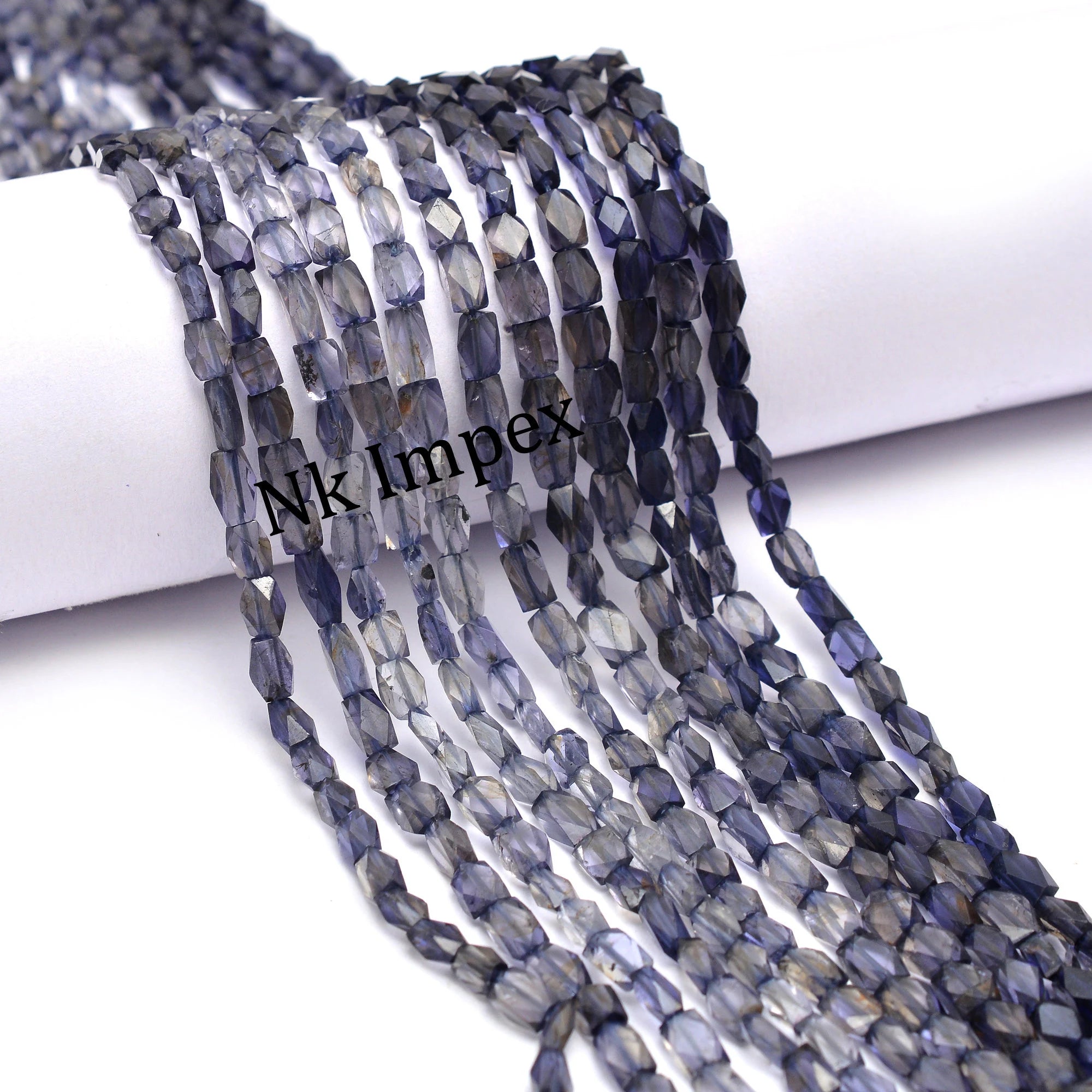 Iolite Faceted Top Drill Rectangle Beads, 3x4 mm To 5x6 mm, Iolite Top Drill Beads, Blue Iolite Rectangle, Iolite Jewelry Gemstone